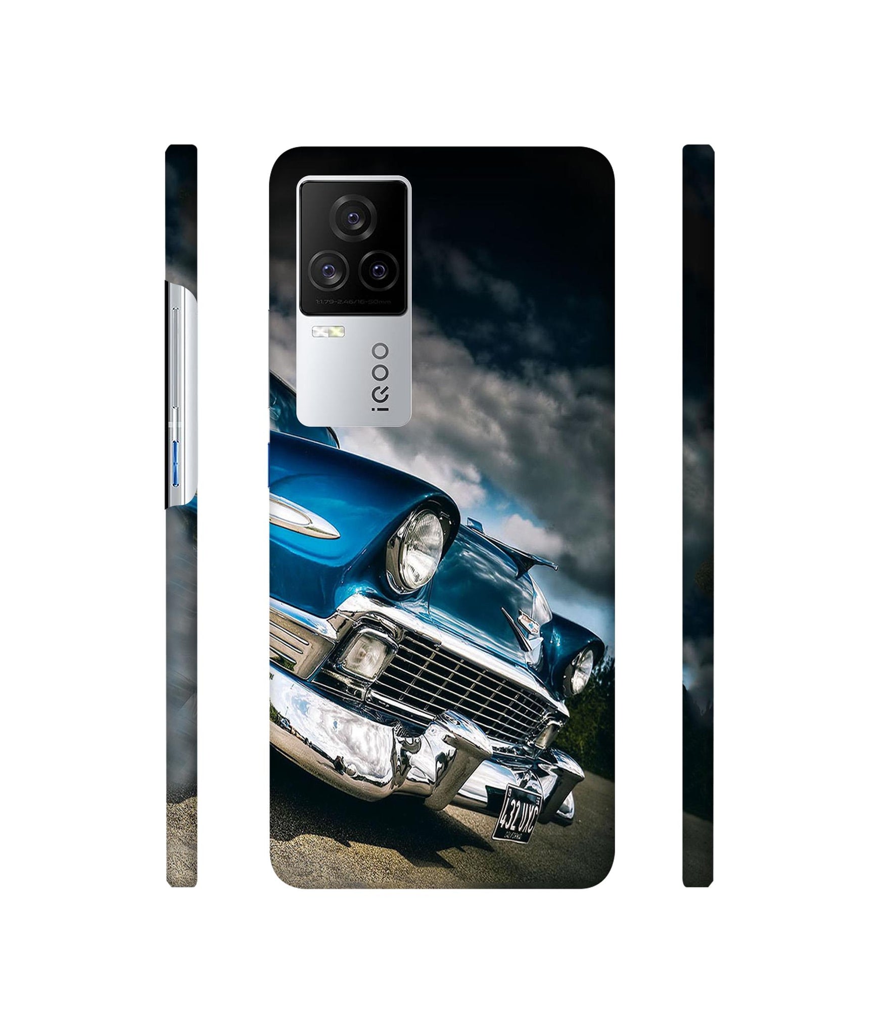 Vintage Car Pattern Designer Hard Back Cover for Vivo iQOO 8 Legend