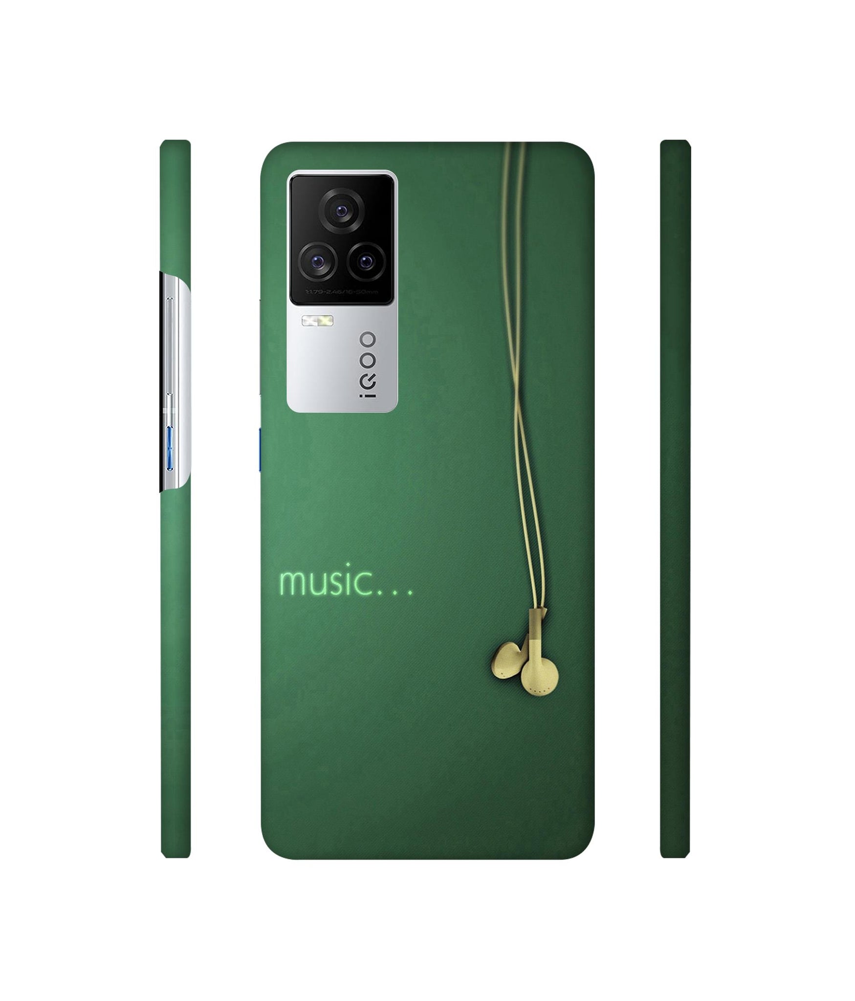 Headphone Music Designer Hard Back Cover for Vivo iQOO 8 Legend