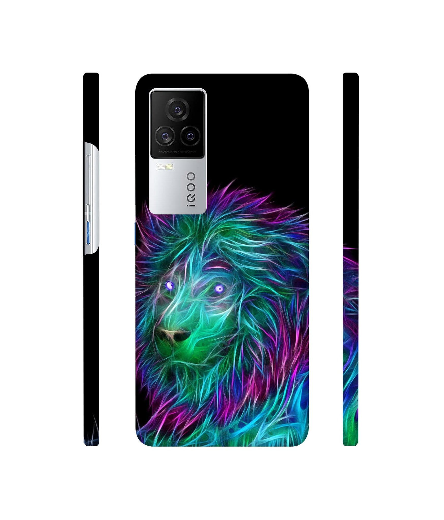 3D Lion Designer Hard Back Cover for Vivo iQOO 8 Legend
