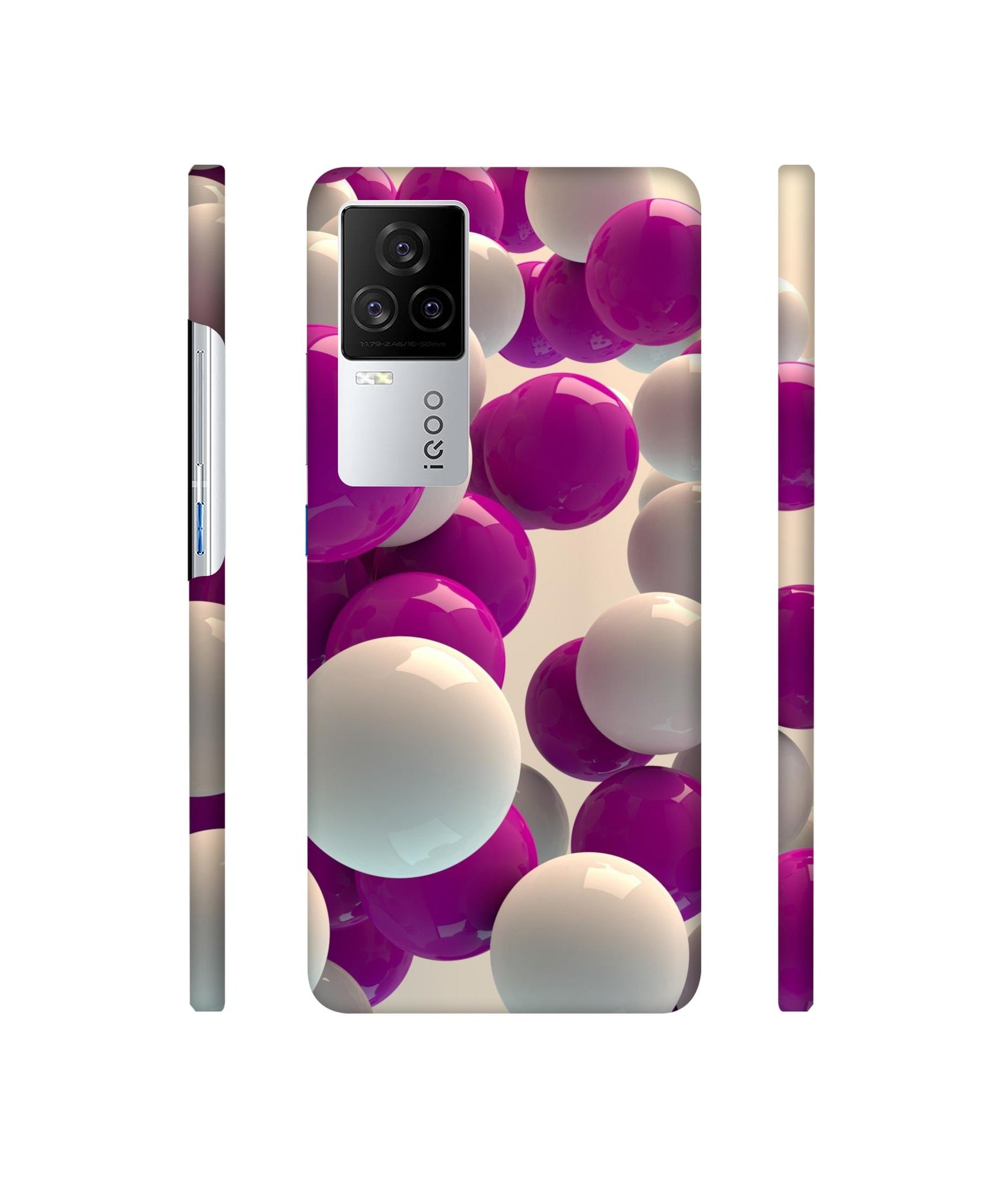 3D Balloons Designer Hard Back Cover for Vivo iQOO 8 Legend