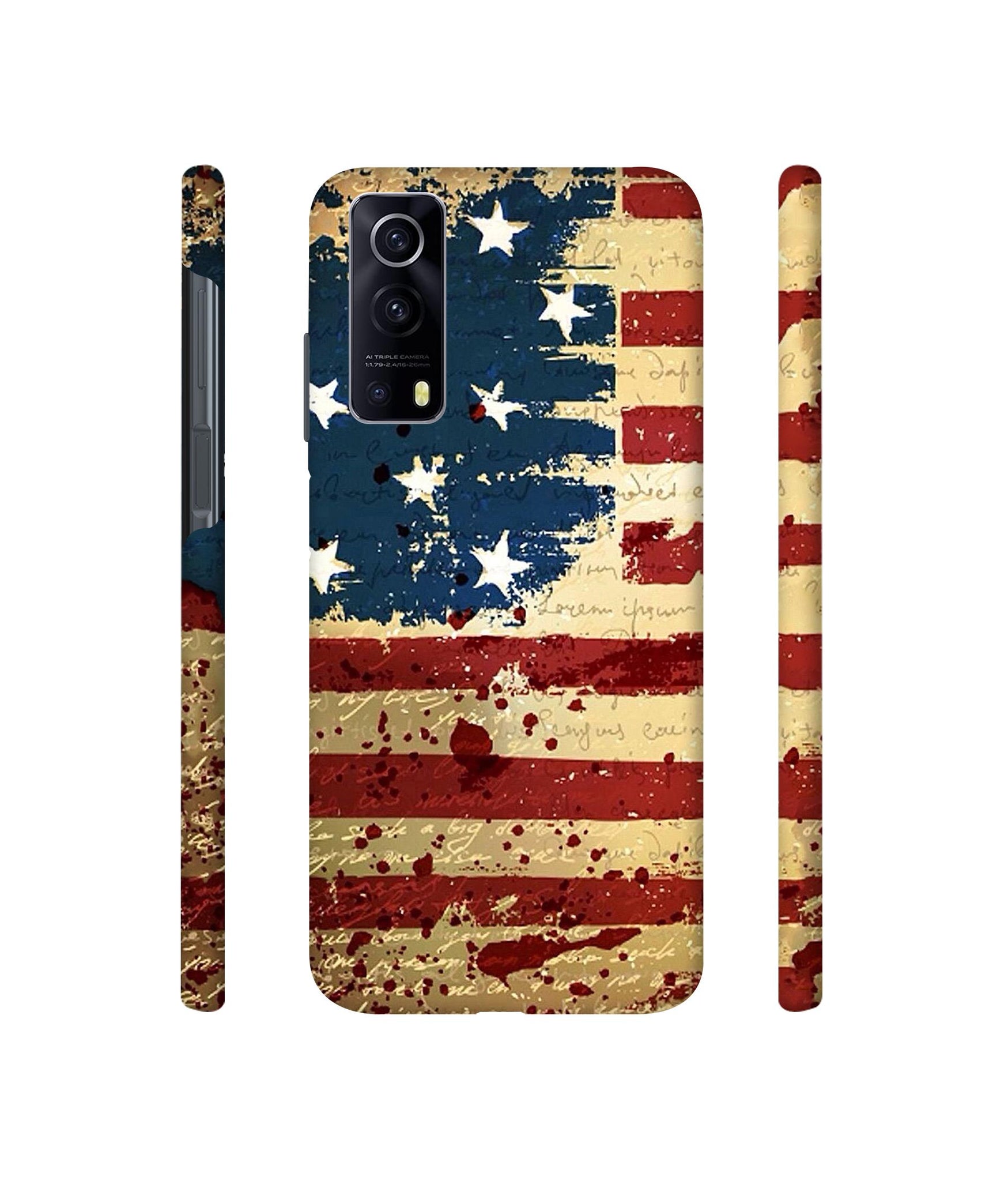 Colorful USA Flag Designer Hard Back Cover for Vivo iQOO Z