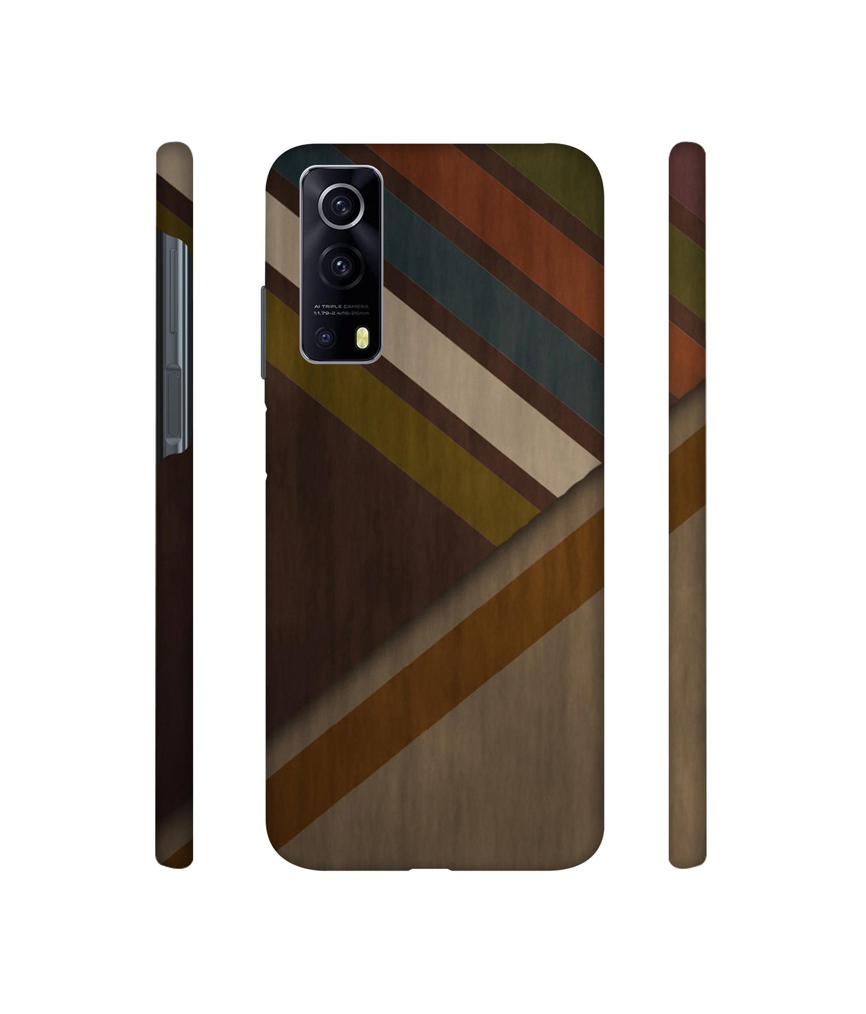 Colorful Wooden Pattern Designer Hard Back Cover for Vivo iQOO Z