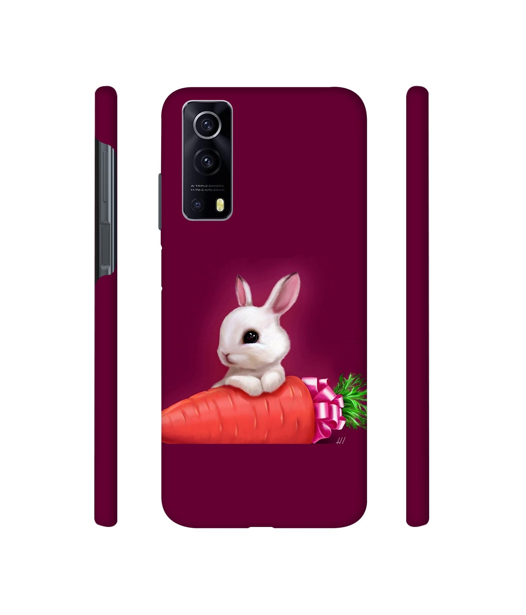 Bunny With Carrot Designer Hard Back Cover for Vivo iQOO Z