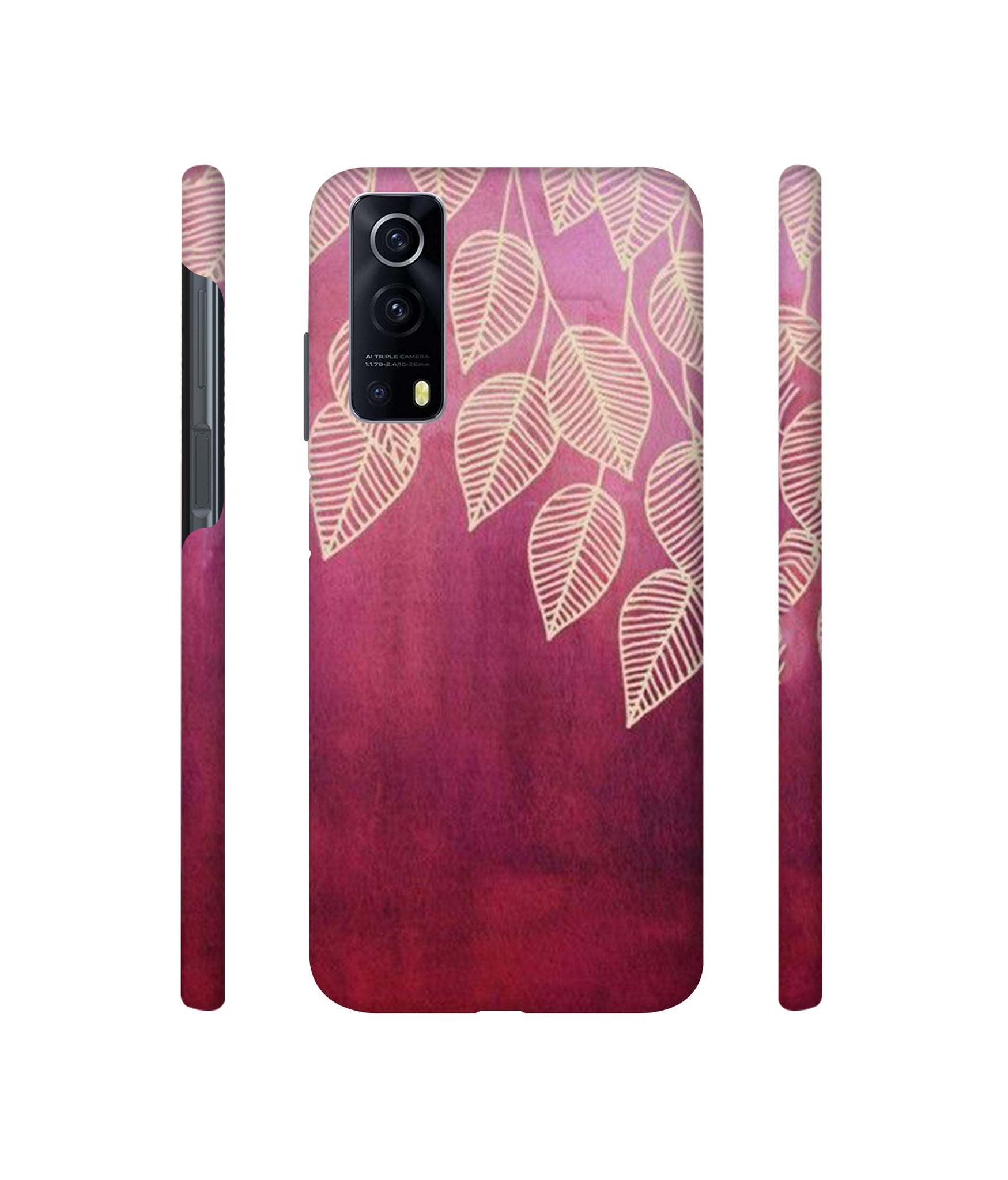 Leaf Pattern Designer Hard Back Cover for Vivo iQOO Z