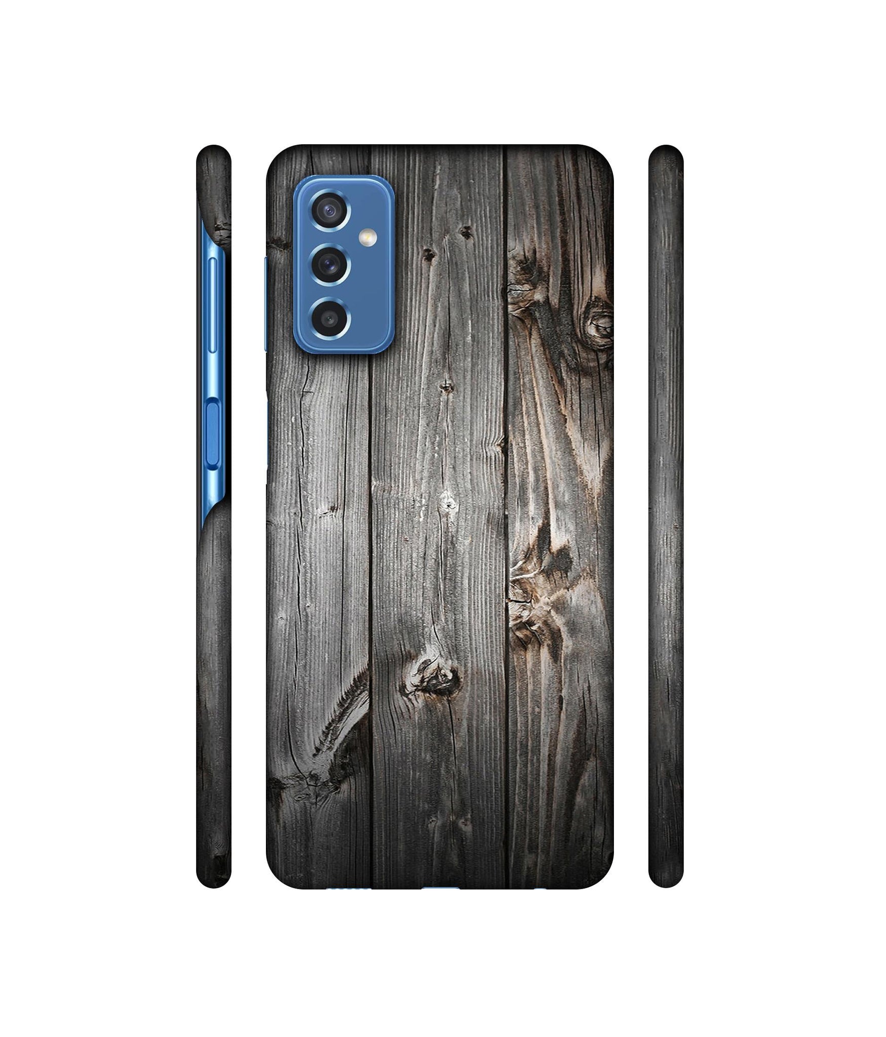 Grey Wooden Texture Designer Hard Back Cover for Samsung Galaxy M52 5G