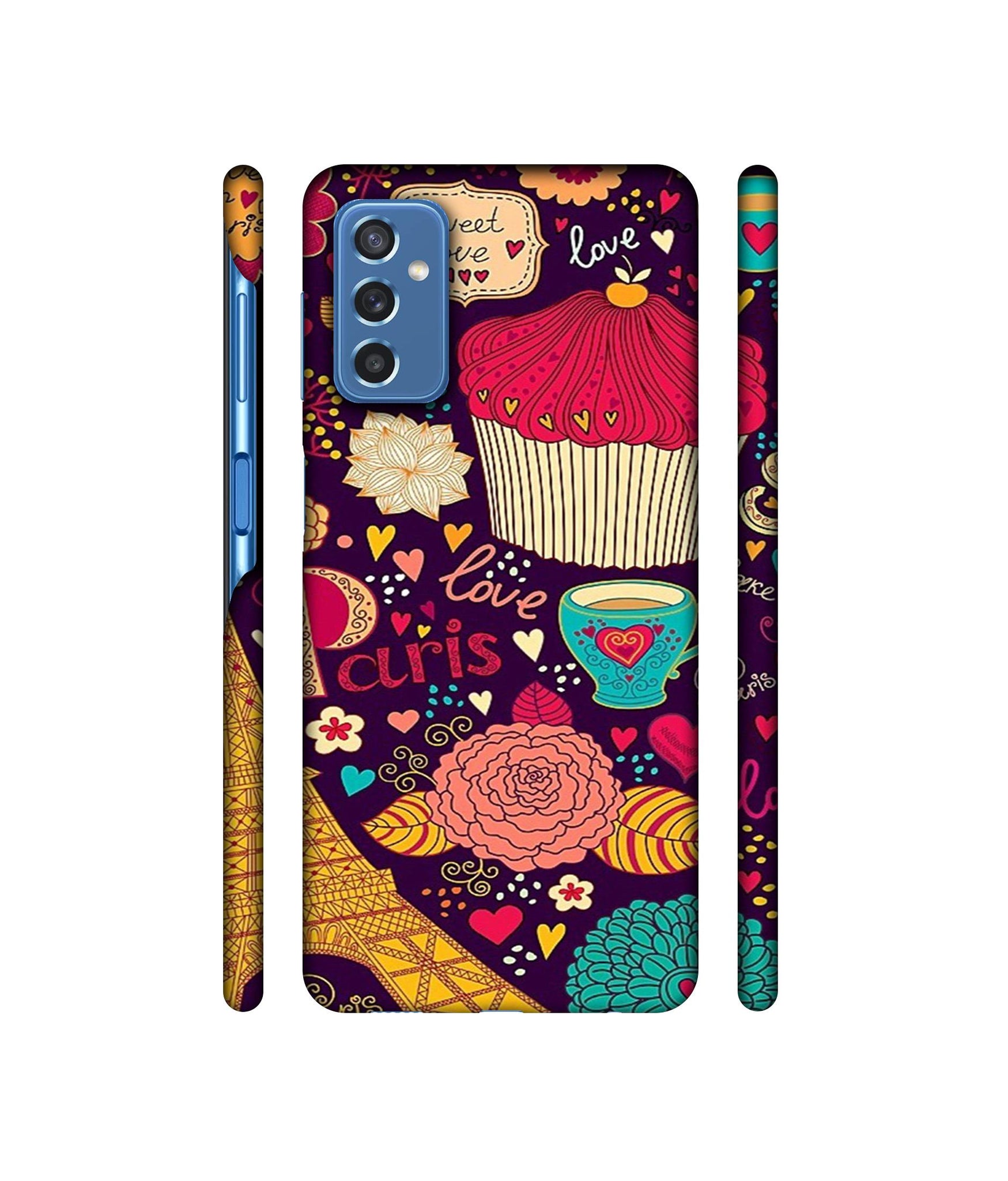 Paris Flower Love Designer Hard Back Cover for Samsung Galaxy M52 5G