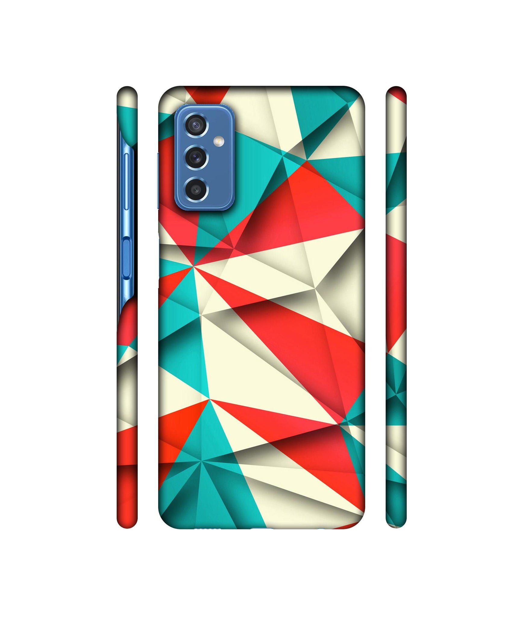 Red Blue White Pattern Designer Hard Back Cover for Samsung Galaxy M52 5G