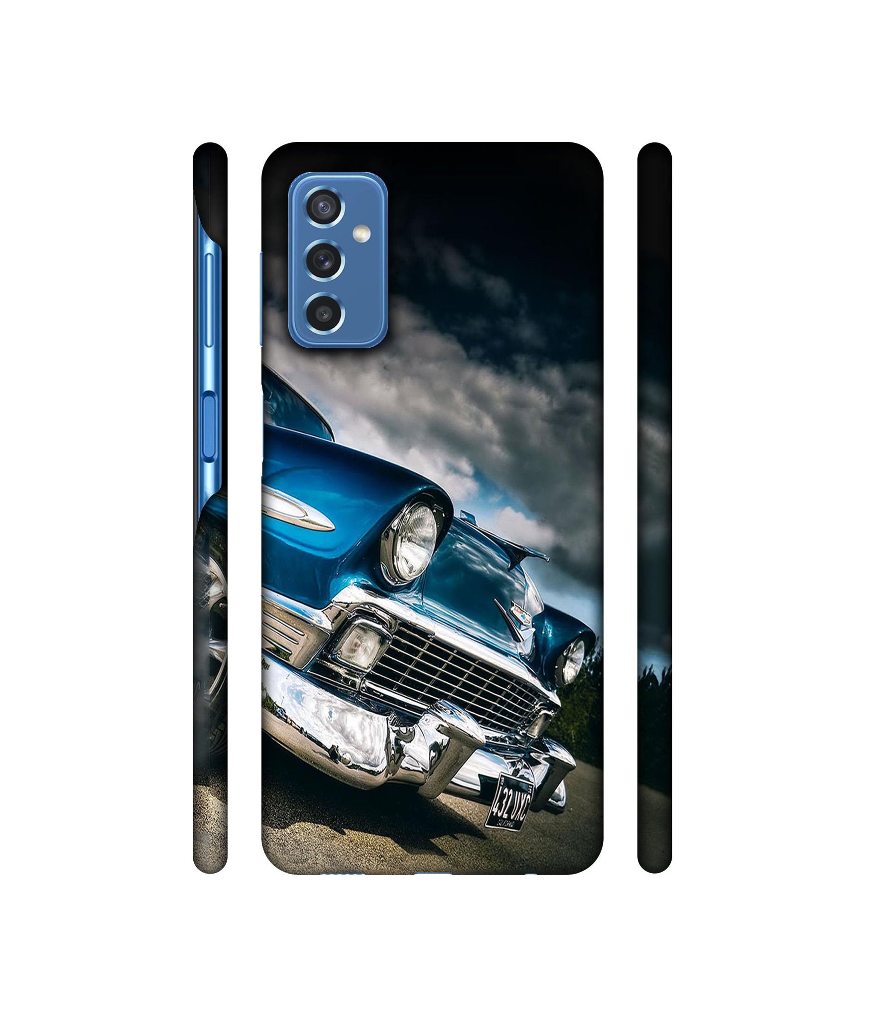 Vintage Car Pattern Designer Hard Back Cover for Samsung Galaxy M52 5G