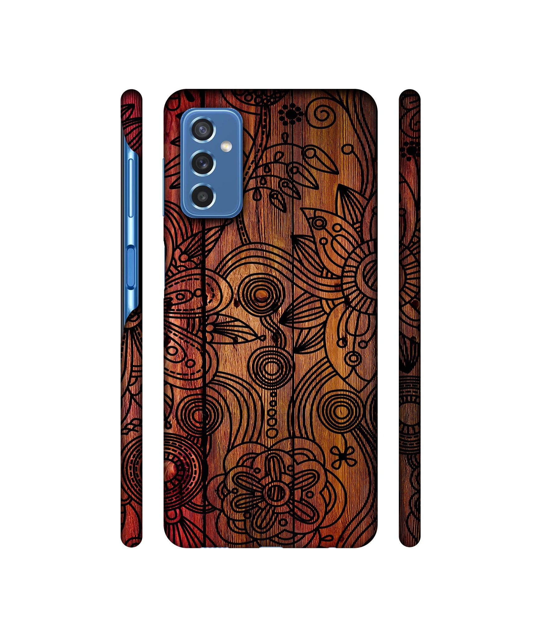 Dark Wooden Background Designer Hard Back Cover for Samsung Galaxy M52 5G