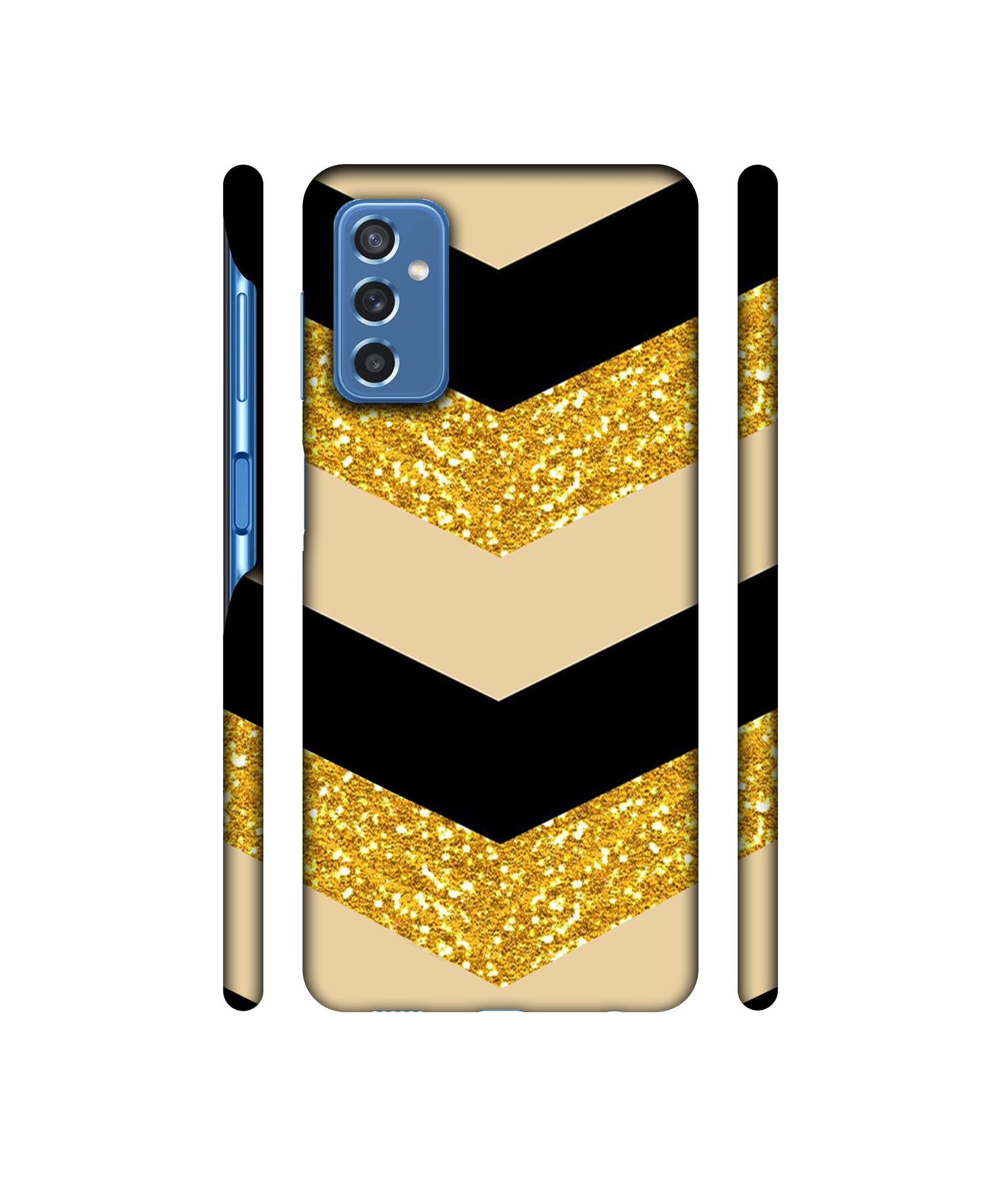 Black & Gold Designer Hard Back Cover for Samsung Galaxy M52 5G