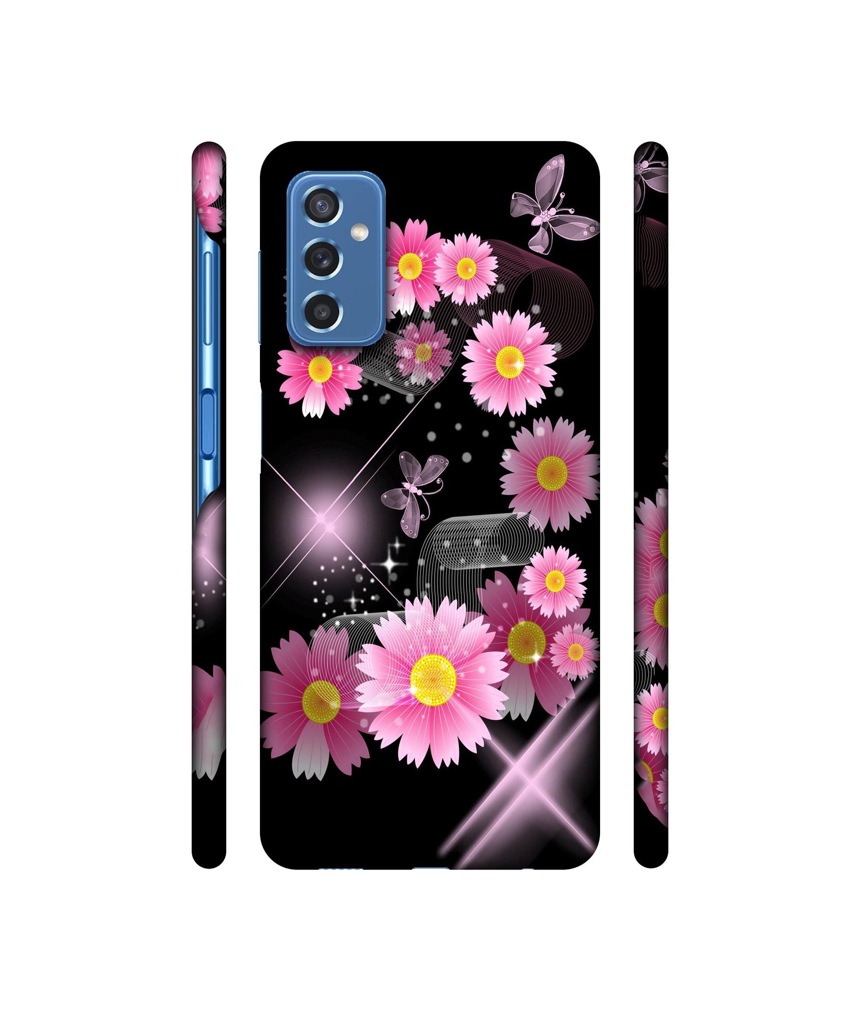 Pink Flower Designer Hard Back Cover for Samsung Galaxy M52 5G