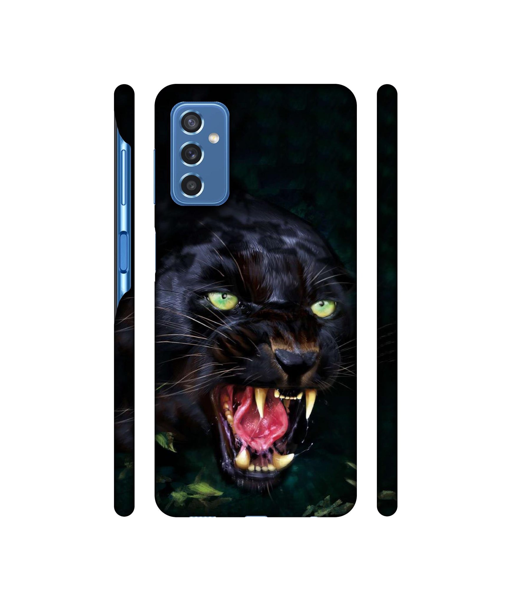 Angry Black Tiger Face Designer Hard Back Cover for Samsung Galaxy M52 5G