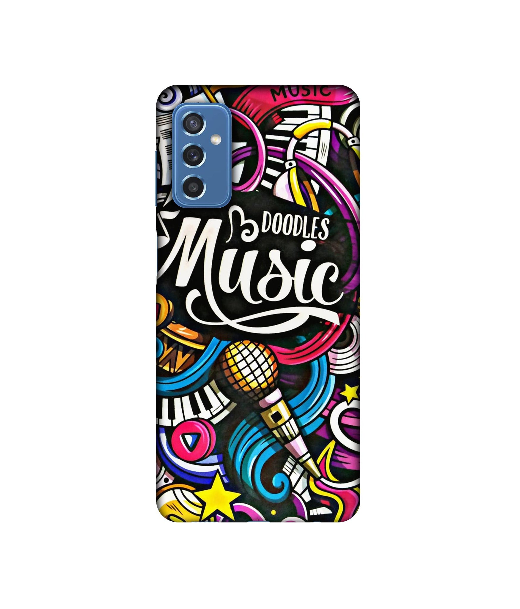 Doodles Music Designer Hard Back Cover for Samsung Galaxy M52 5G