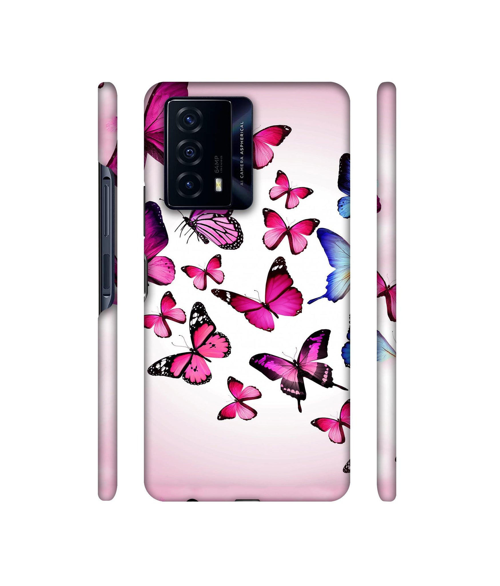 Flying Colorful Butterfly Designer Hard Back Cover for iQOO Z5 5G