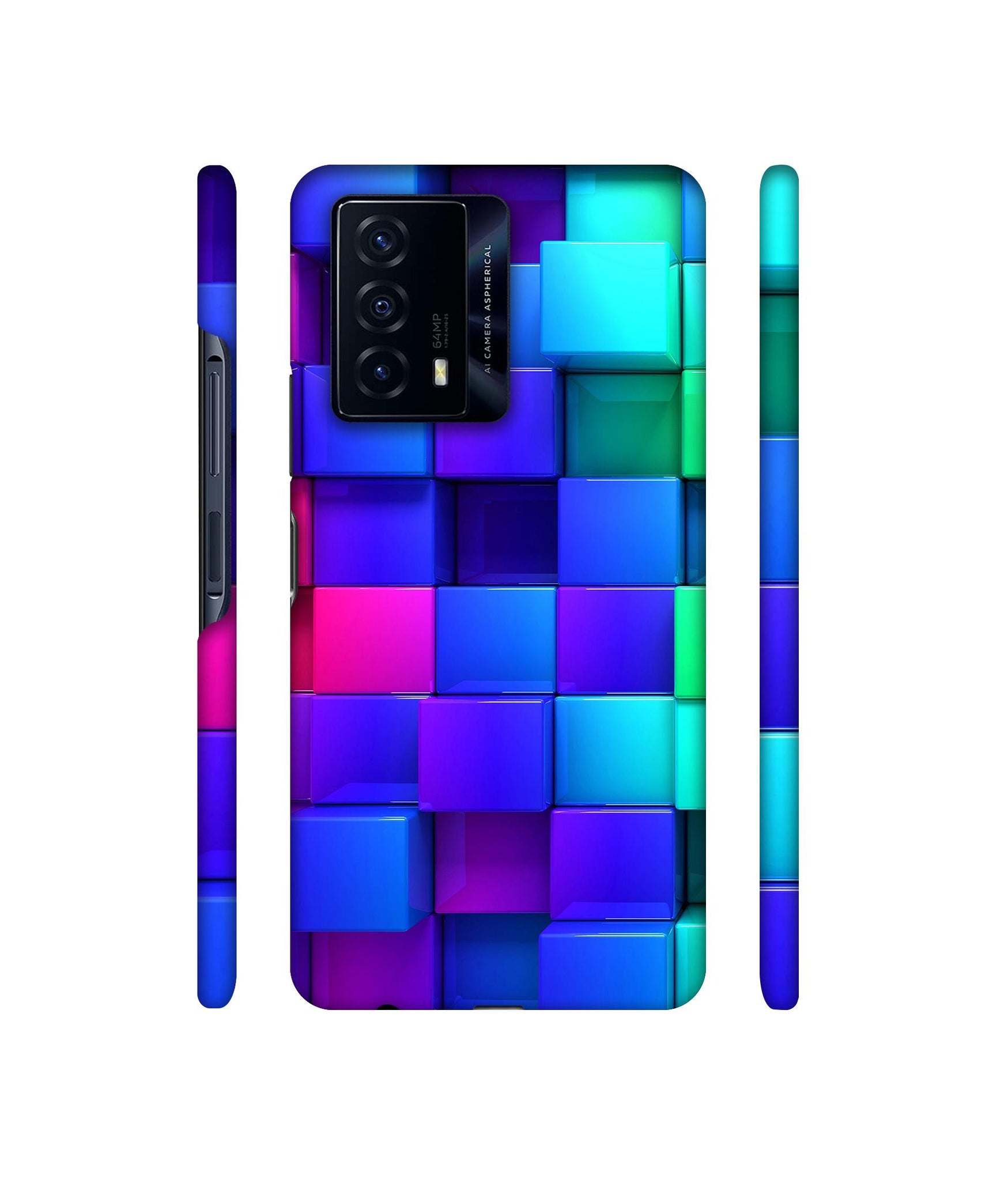 Blocks Rainbow 3D Graphics Designer Hard Back Cover for iQOO Z5 5G