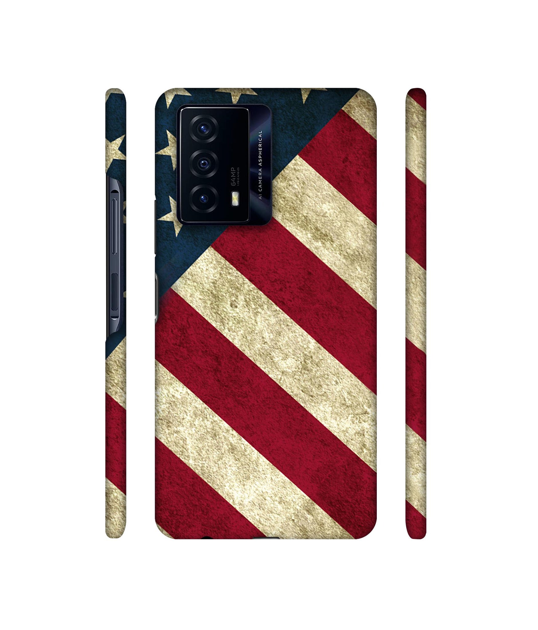 USA Flag Designer Hard Back Cover for iQOO Z5 5G