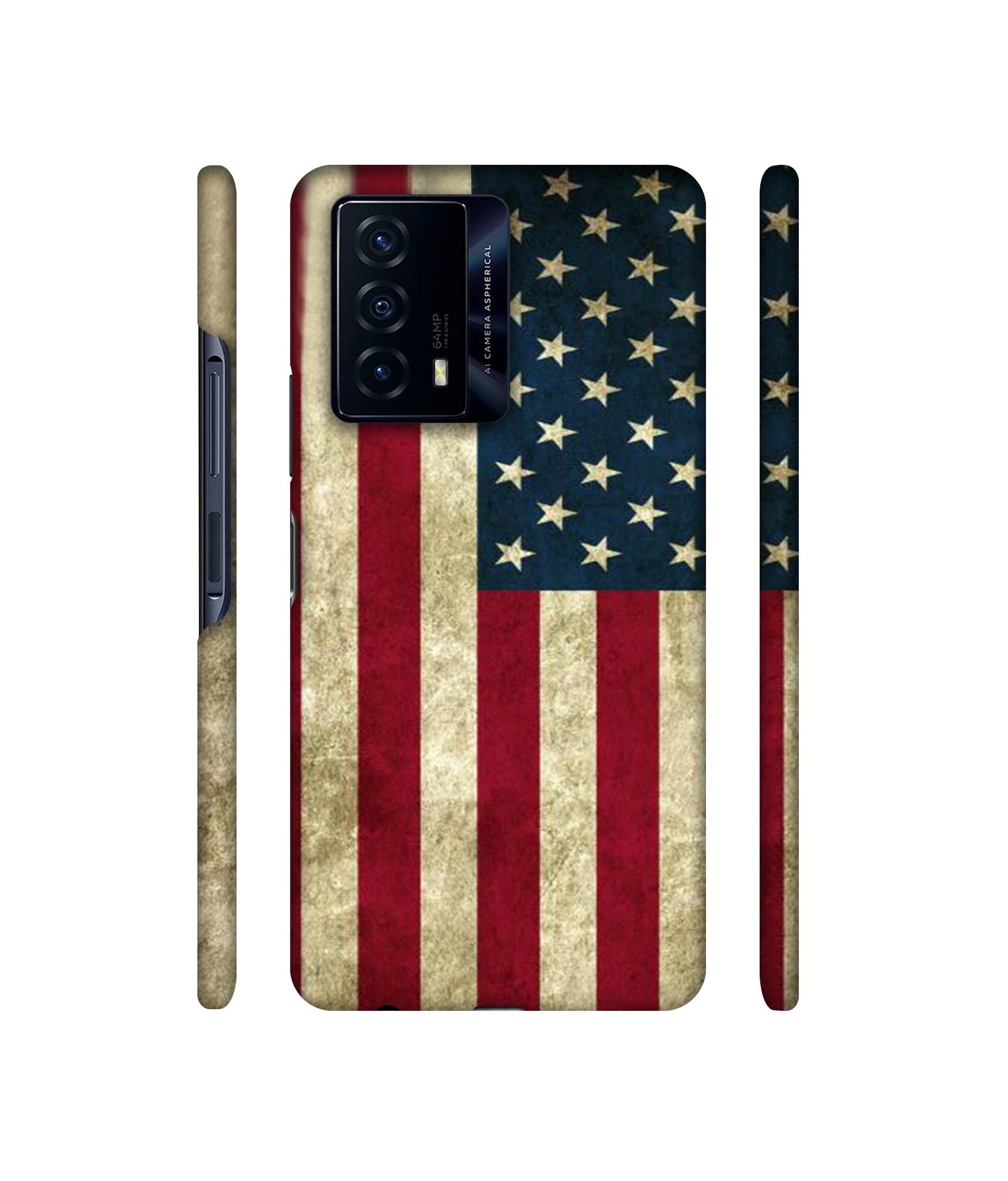 Vingate USA Flag Designer Hard Back Cover for iQOO Z5 5G