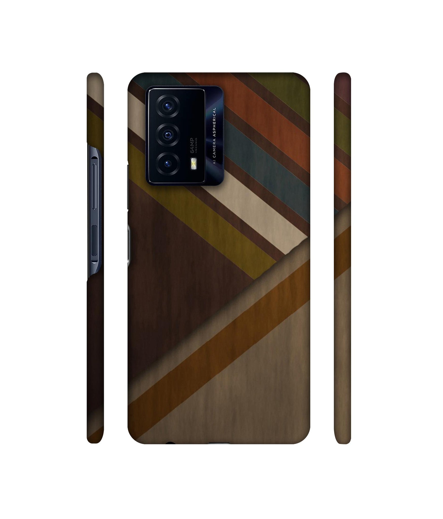 Colorful Wooden Pattern Designer Hard Back Cover for iQOO Z5 5G