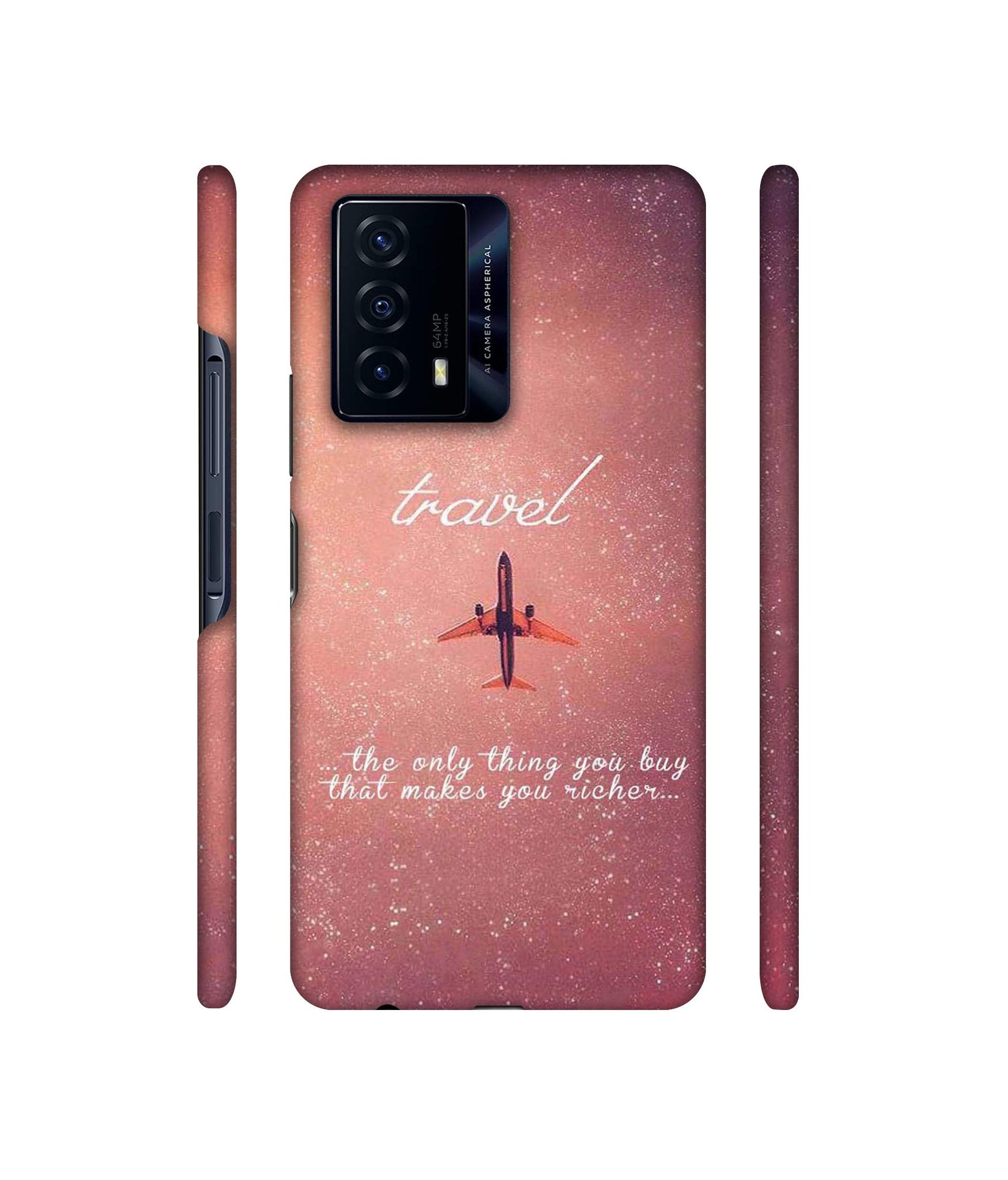 Travel with Plane Designer Hard Back Cover for iQOO Z5 5G