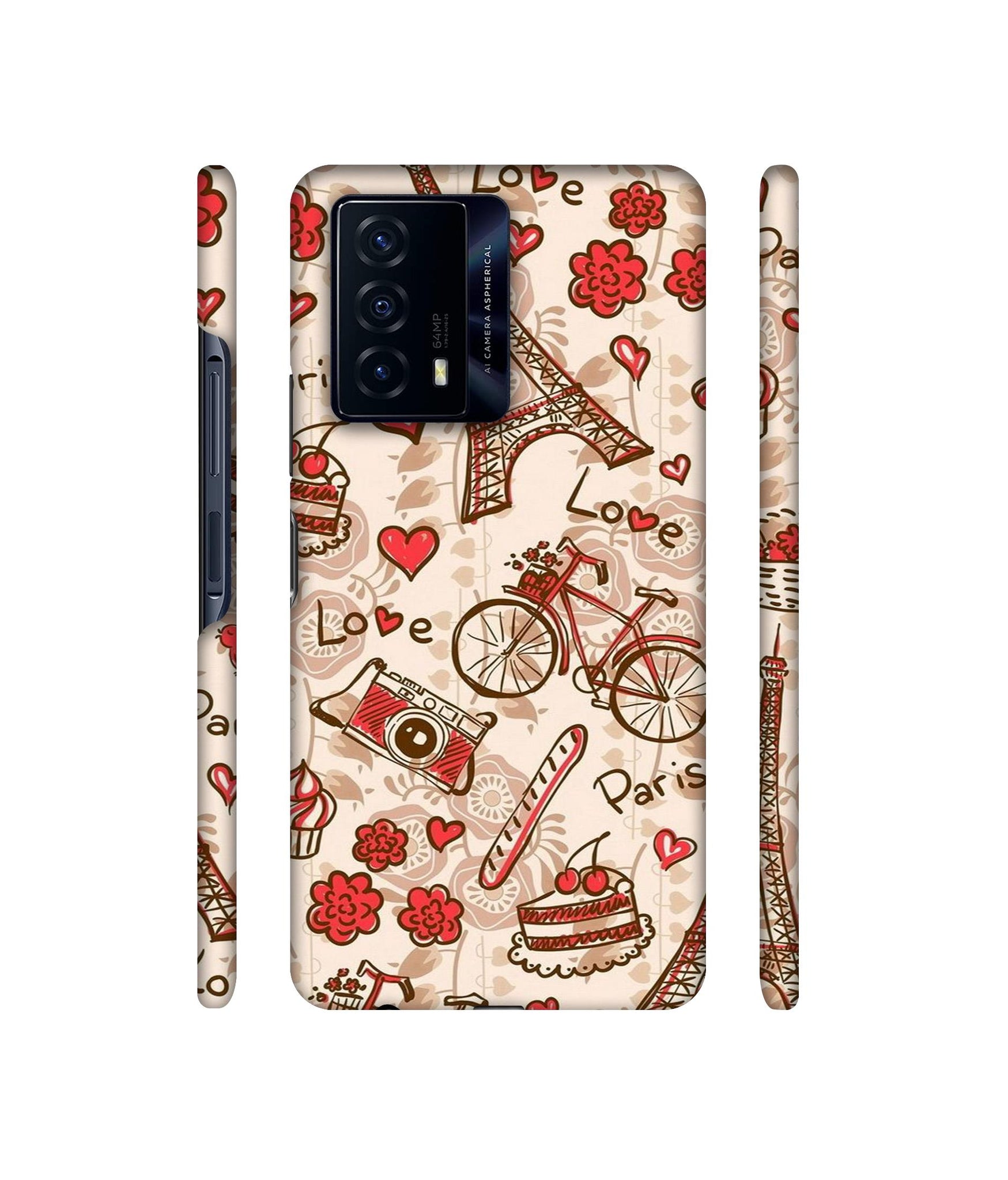 Vintage Paris Designer Hard Back Cover for iQOO Z5 5G