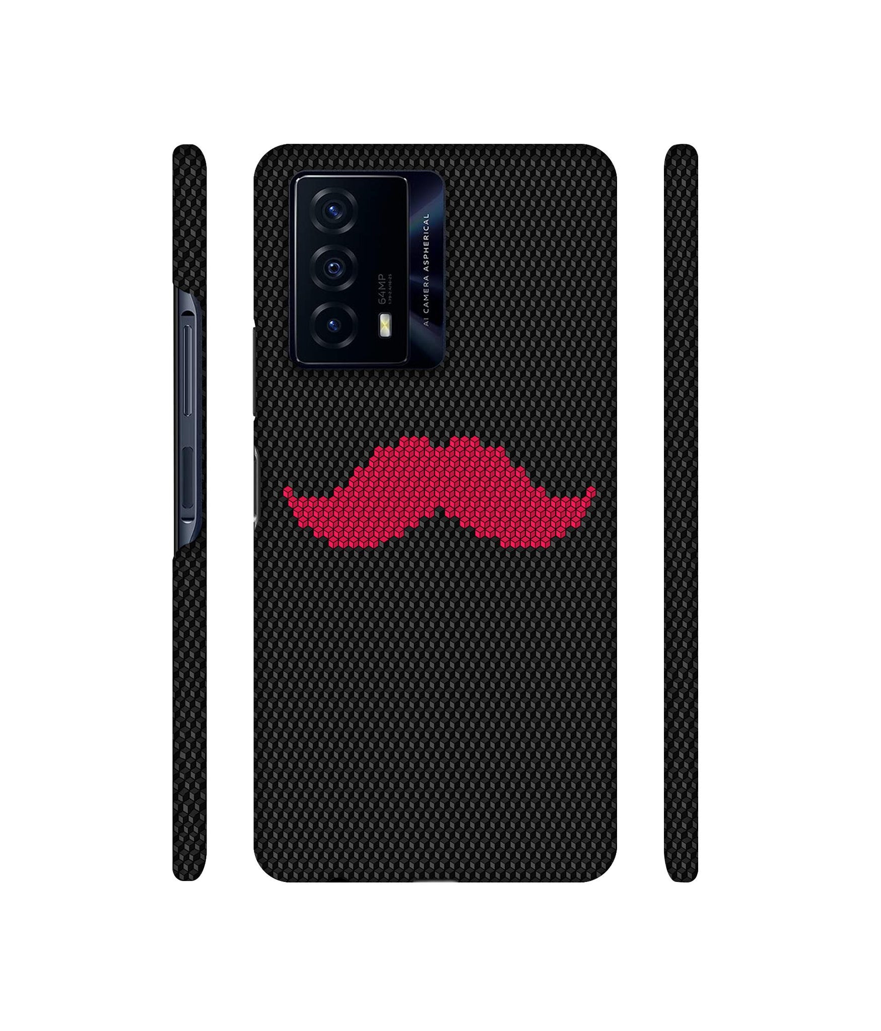 Pink Mustache Pattern Designer Hard Back Cover for iQOO Z5 5G