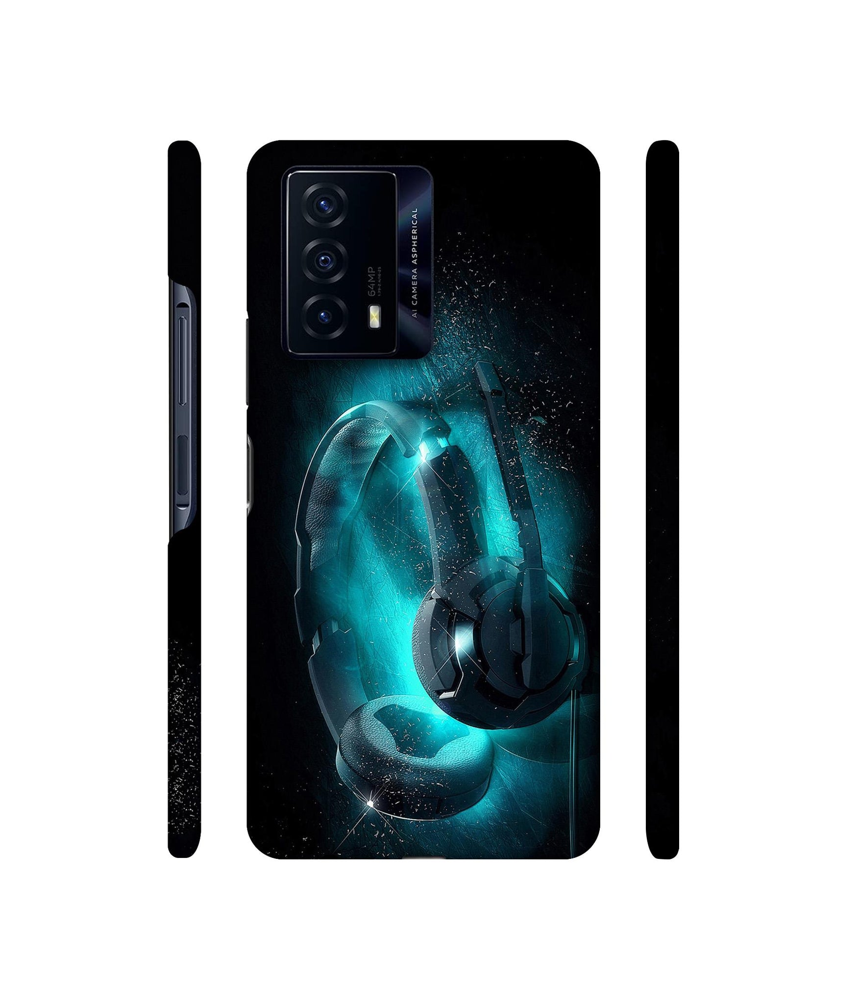 Cool Headphone Designer Hard Back Cover for iQOO Z5 5G