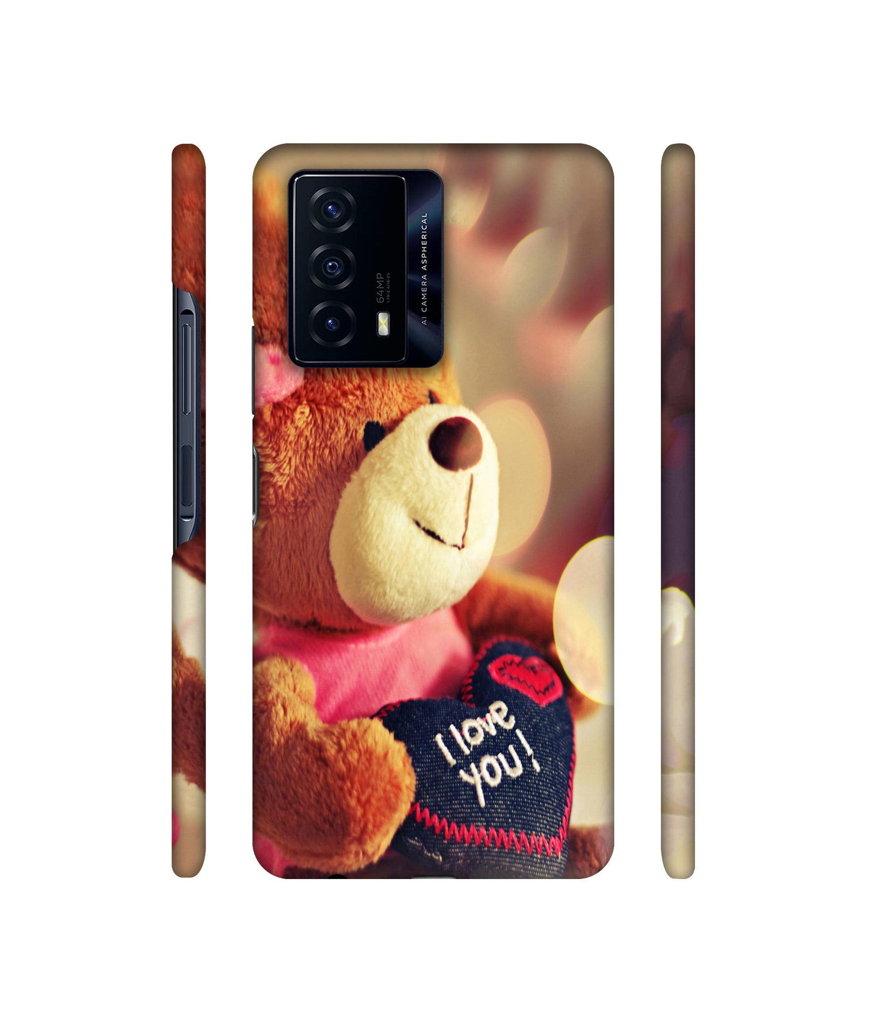 Teddy Bear Designer Hard Back Cover for iQOO Z5 5G