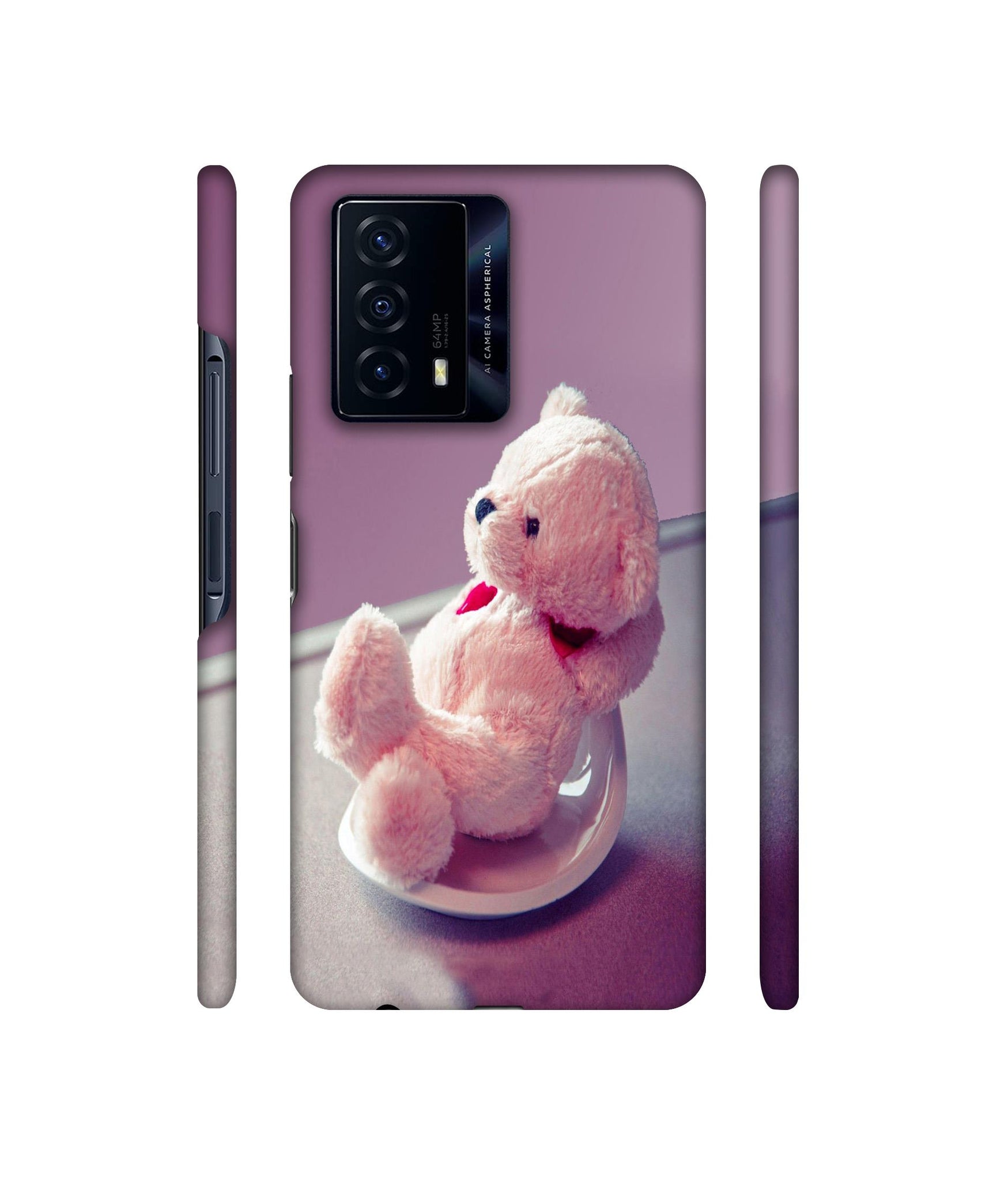 Cute Teddy Bear Designer Hard Back Cover for iQOO Z5 5G