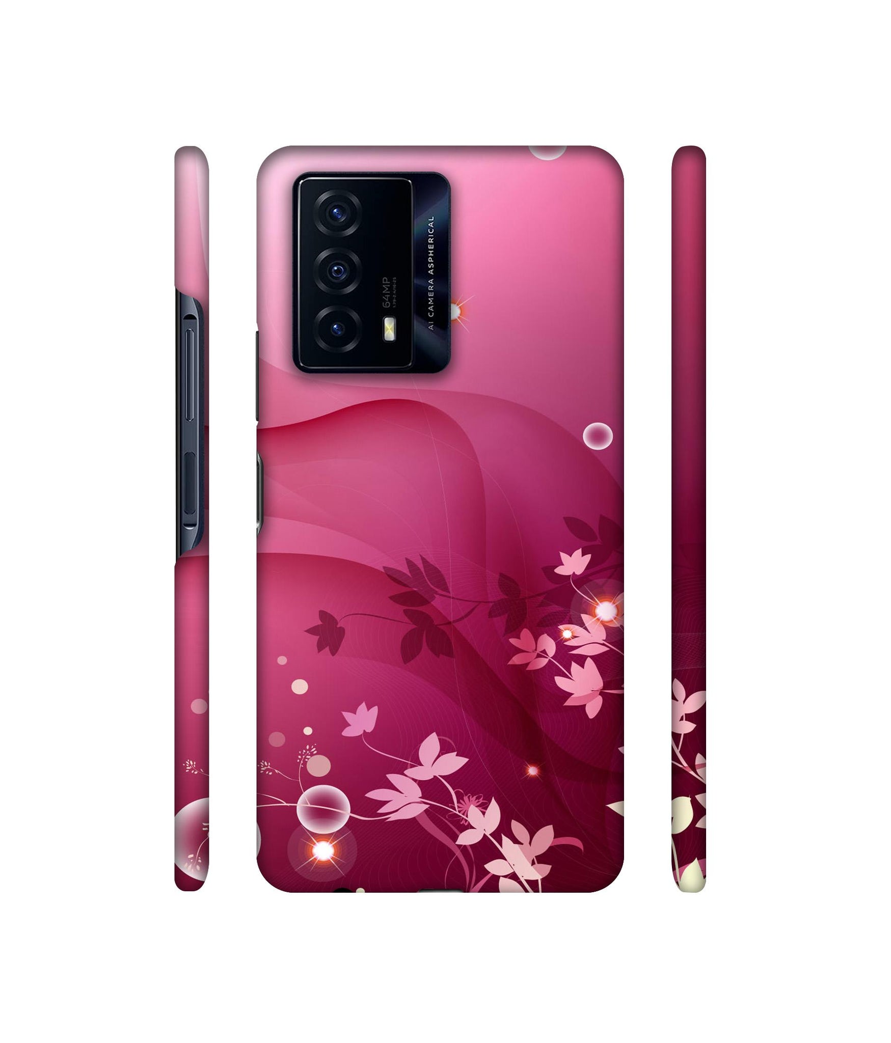 Pink Abstract Designer Hard Back Cover for iQOO Z5 5G