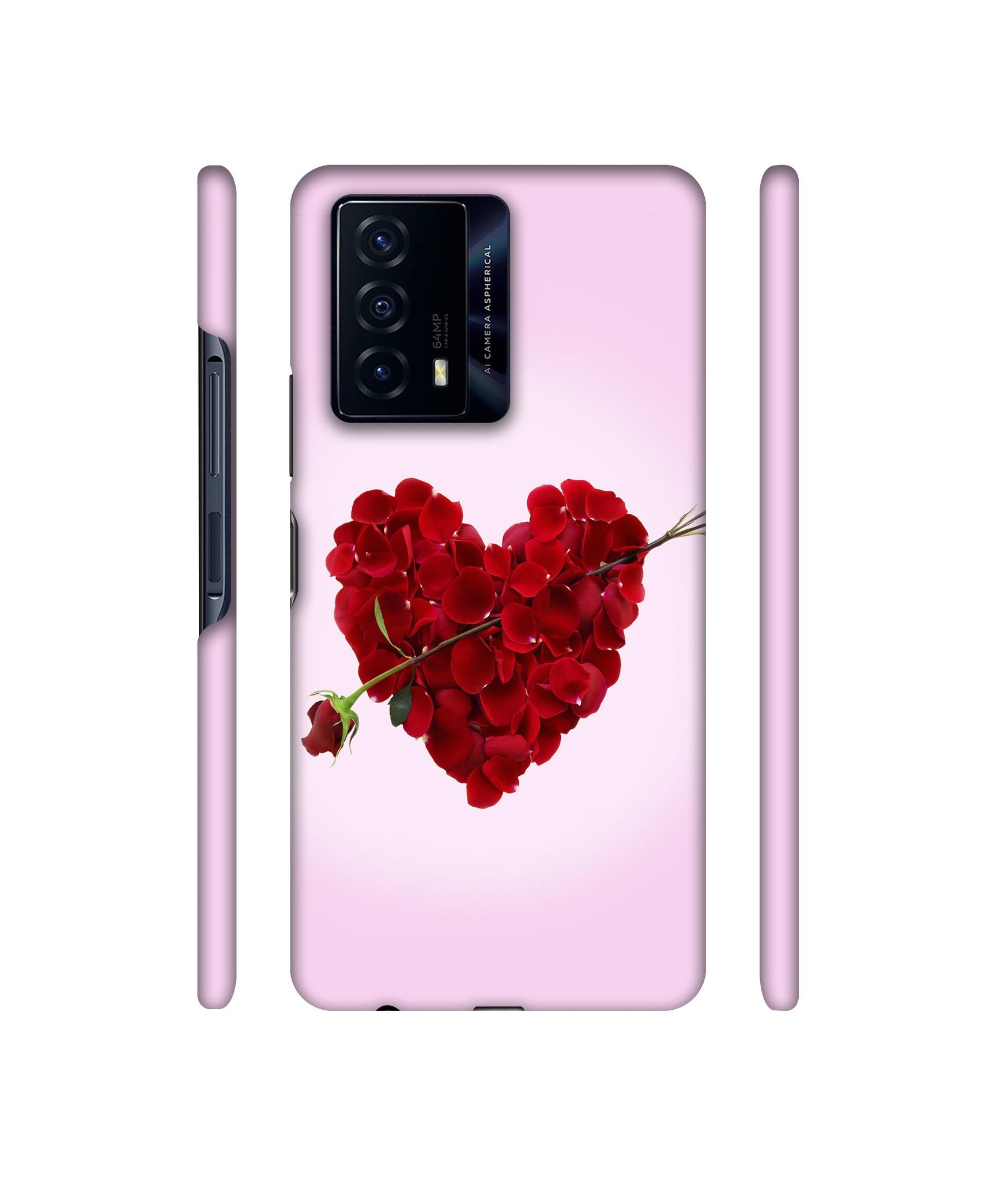 Heart Flower Designer Hard Back Cover for iQOO Z5 5G