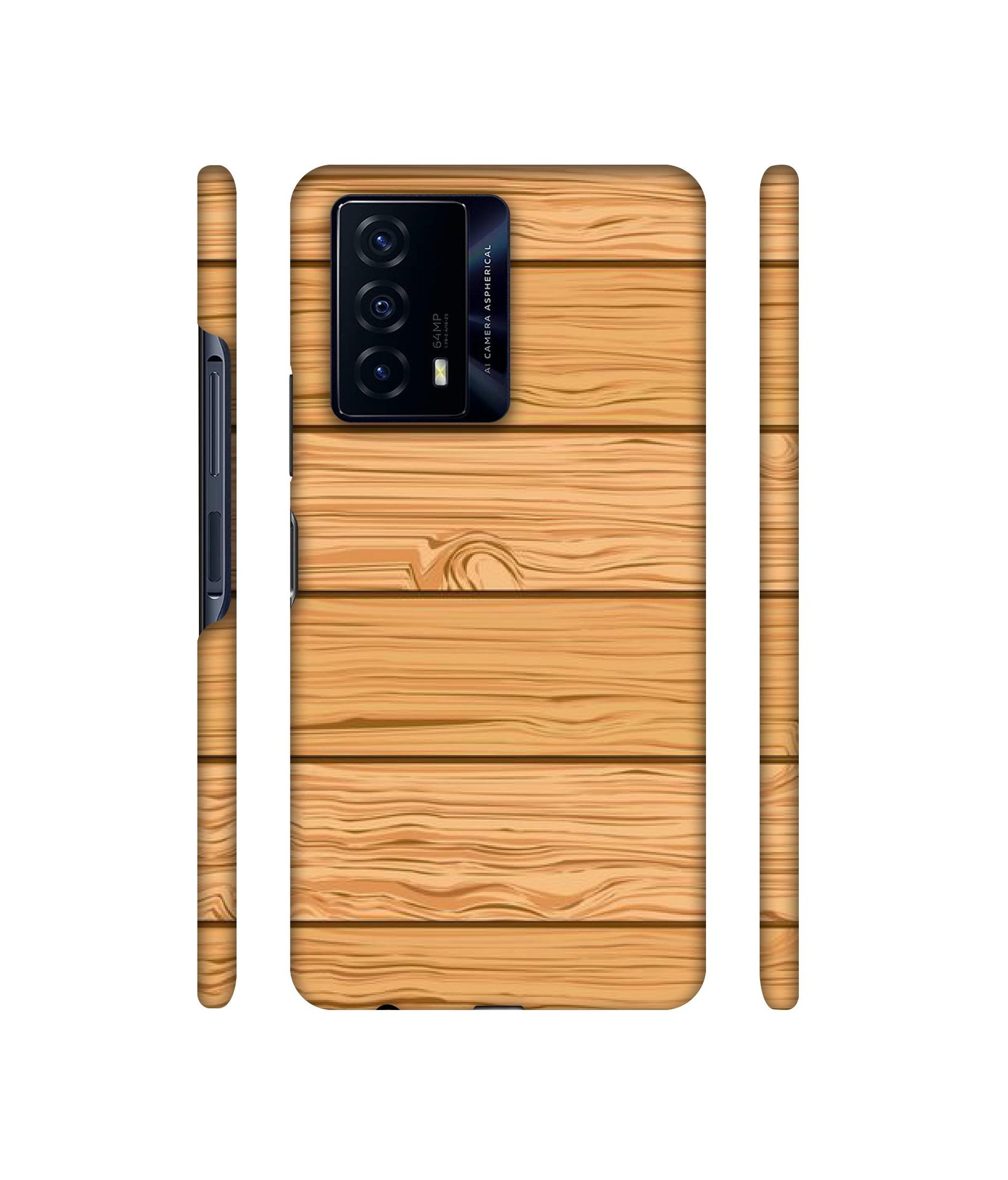 Wooden Texture Pattern Designer Hard Back Cover for iQOO Z5 5G