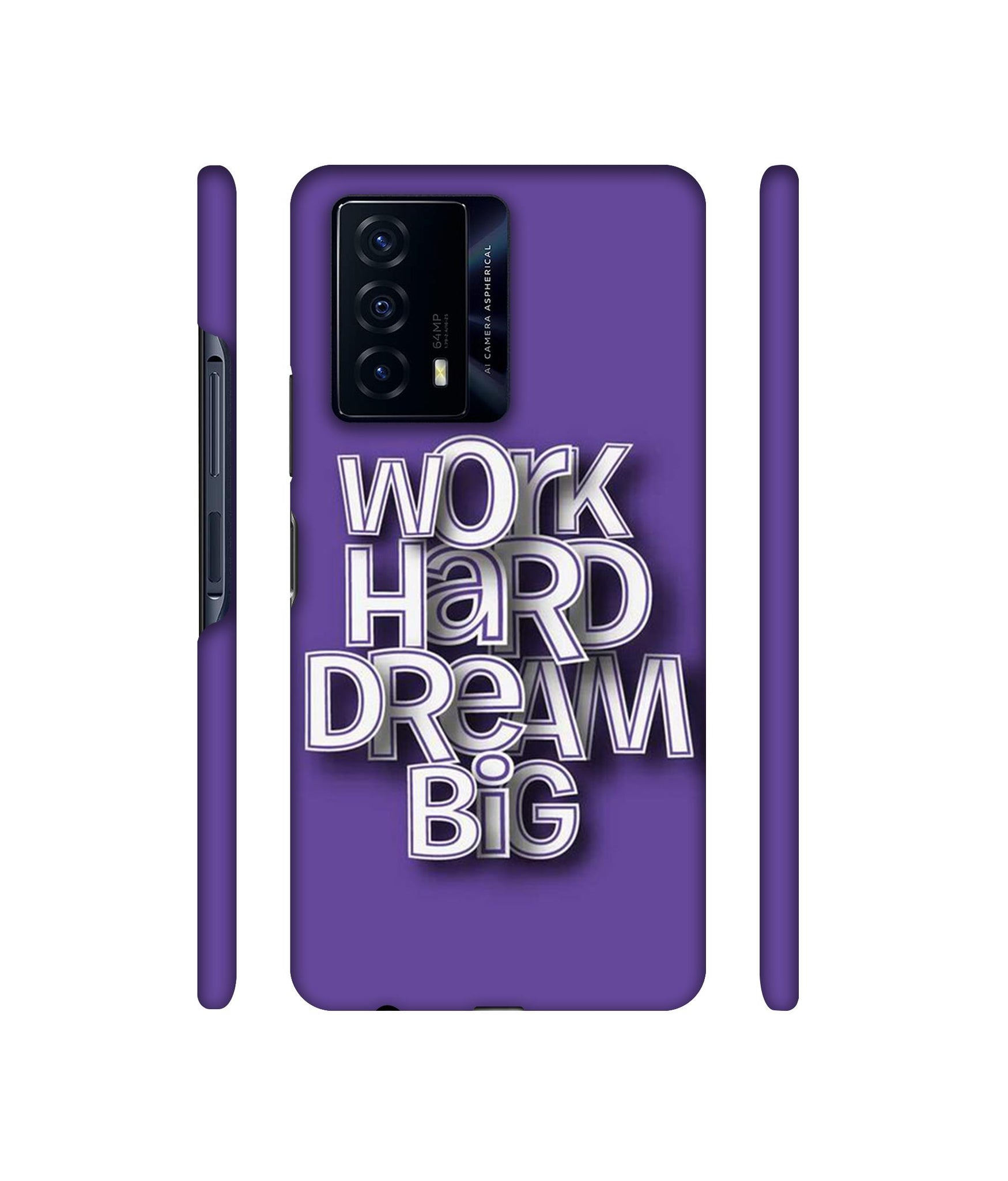 Work Hard Dream Big Designer Hard Back Cover for iQOO Z5 5G