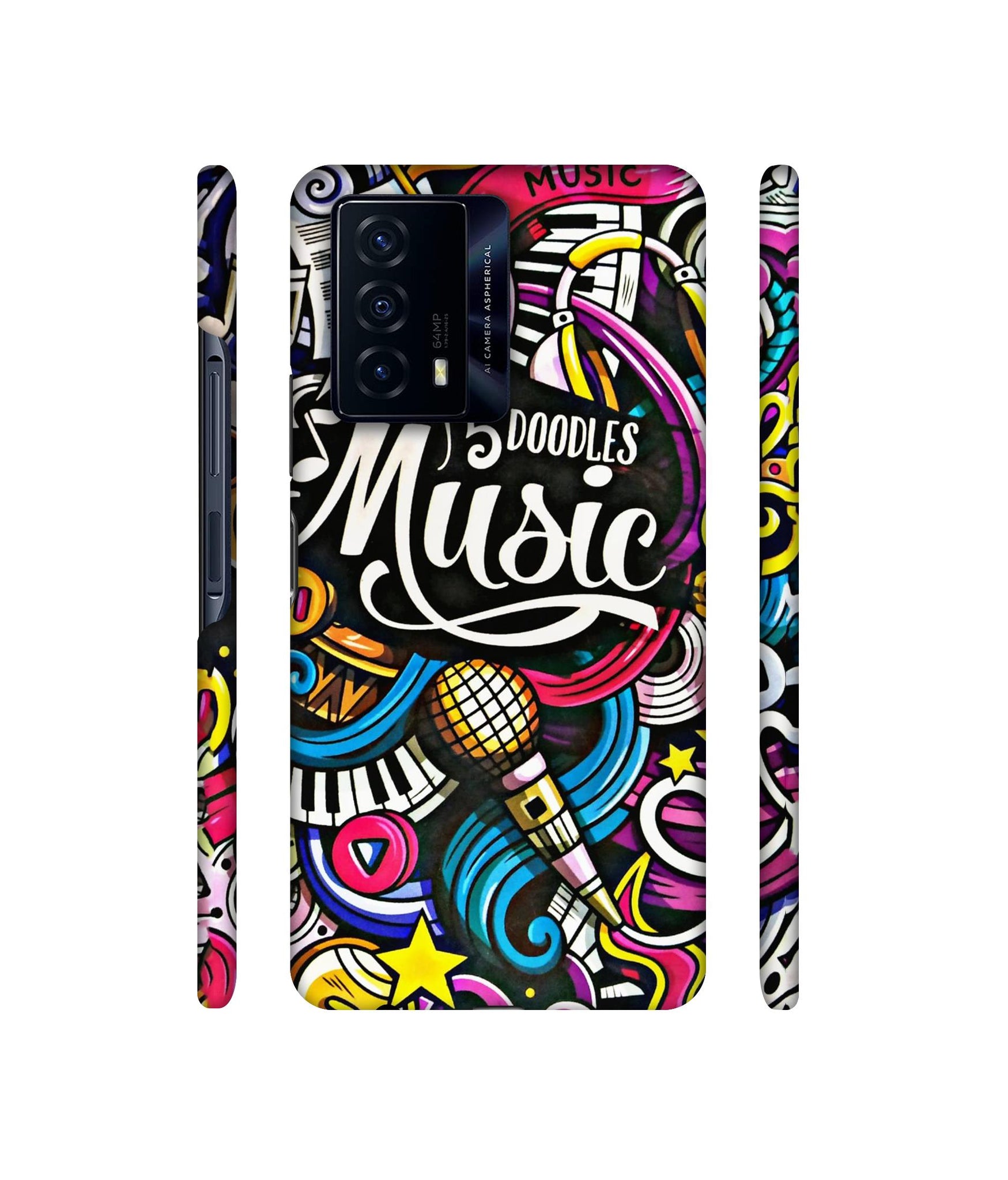 Doodles Music Designer Hard Back Cover for iQOO Z5 5G