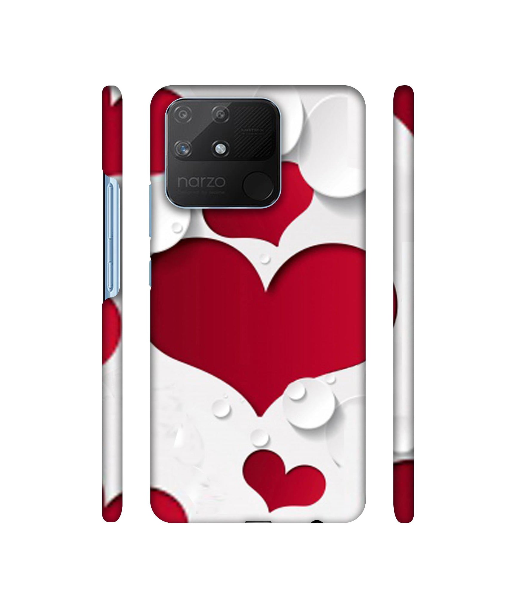 Multiple Hearts Designer Hard Back Cover for Realme Narzo 50A