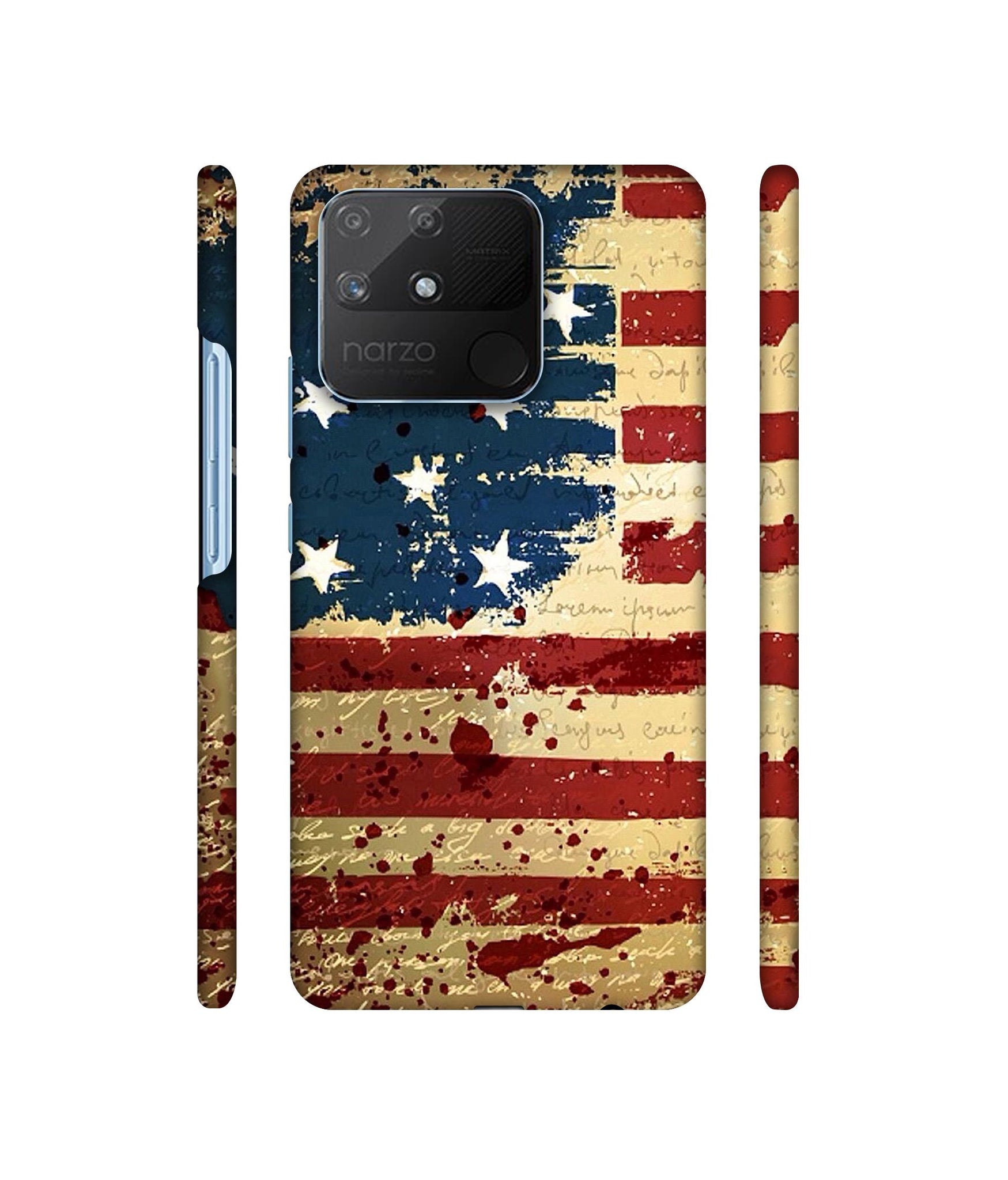 Colorful USA Flag Designer Hard Back Cover for Realme Narzo 50A