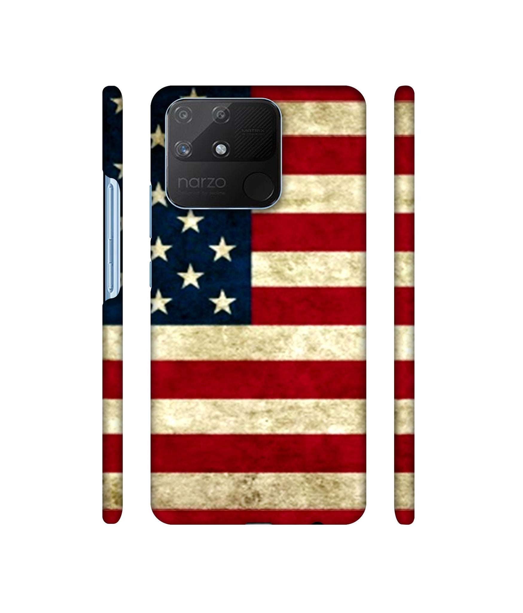 Multicoloured USA Flag Designer Hard Back Cover for Realme Narzo 50A