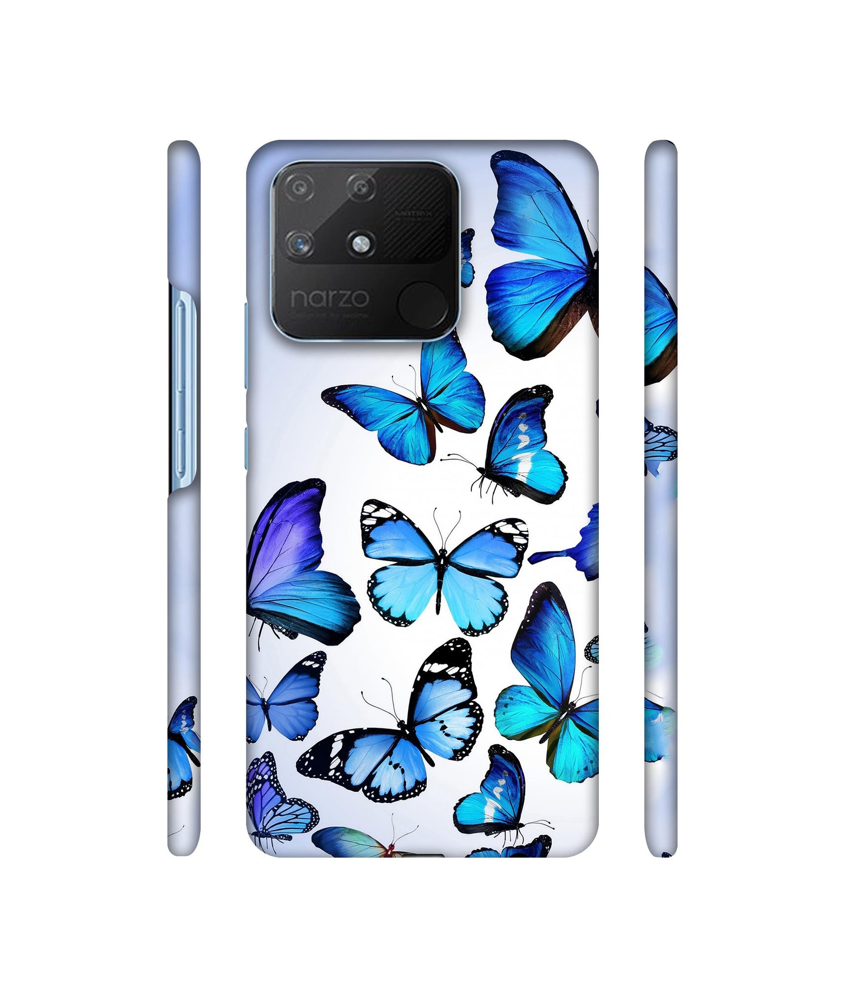 Colorful Flying Butterfly Designer Hard Back Cover for Realme Narzo 50A