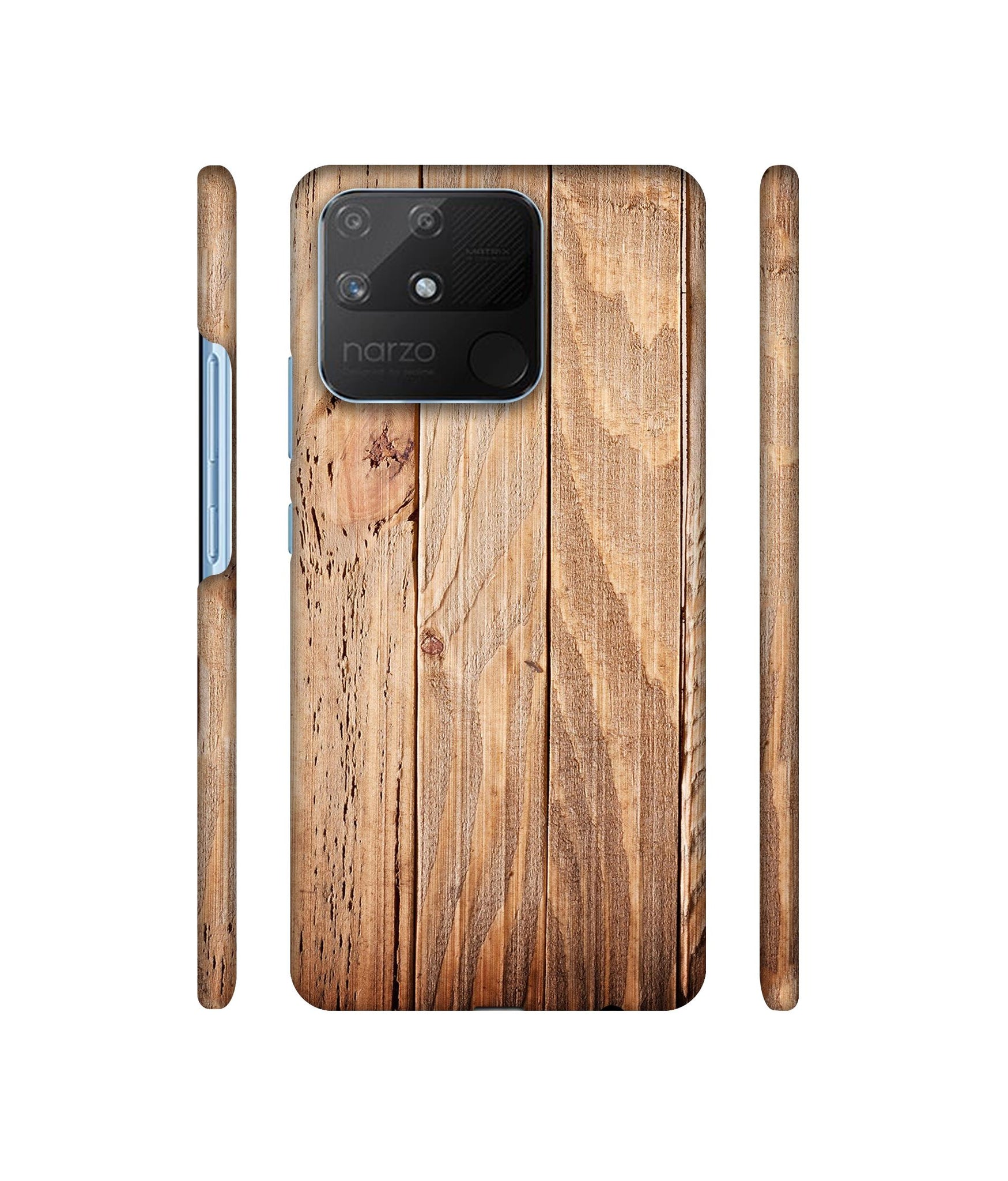 Wooden Texture Designer Hard Back Cover for Realme Narzo 50A