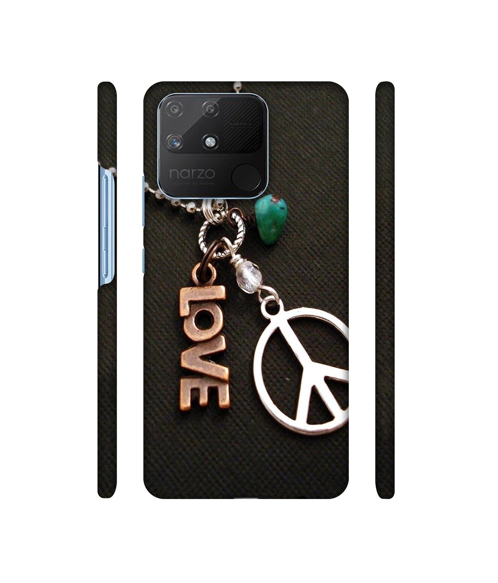 Love and Peace Designer Hard Back Cover for Realme Narzo 50A