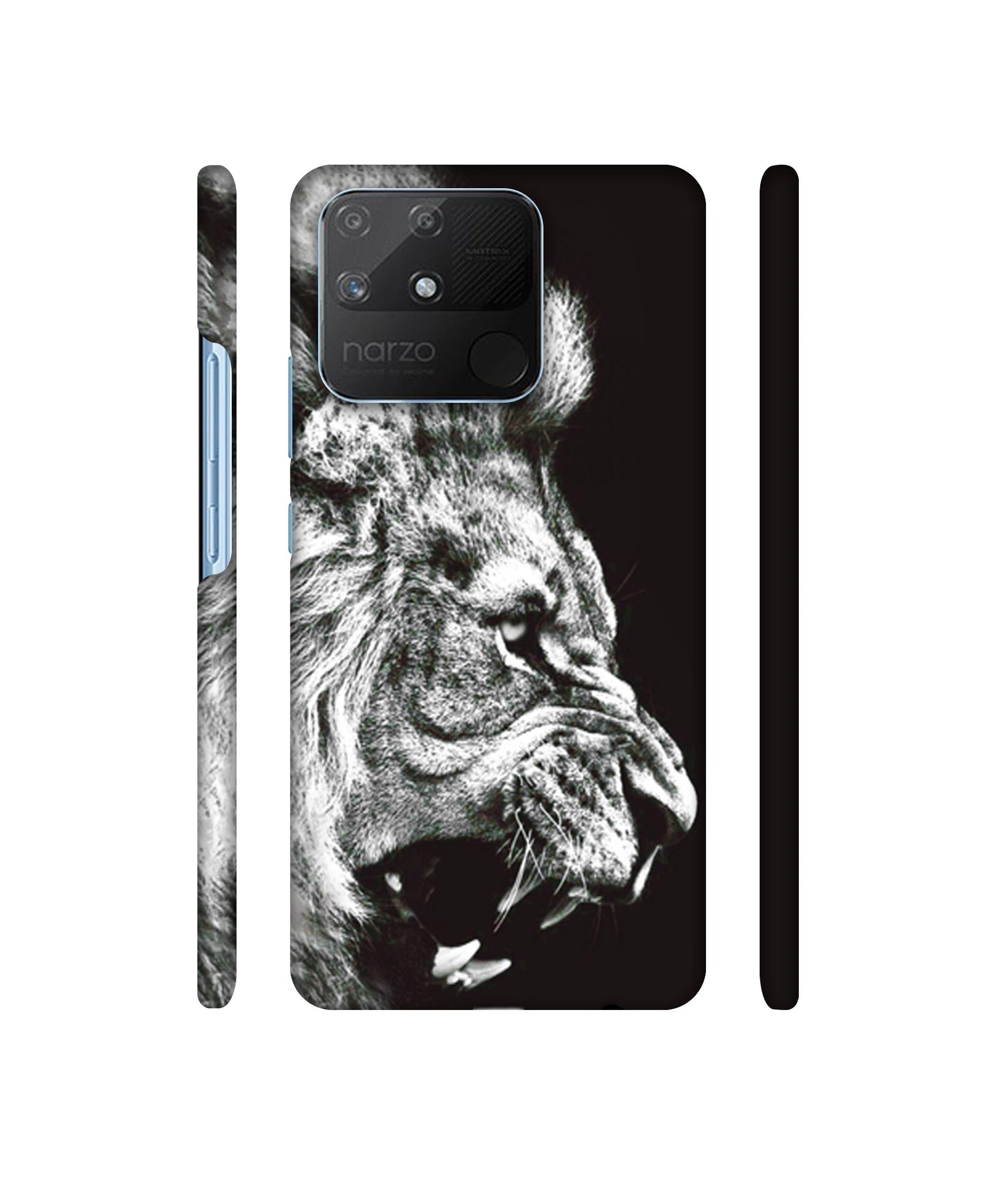 Angry Lion Designer Hard Back Cover for Realme Narzo 50A