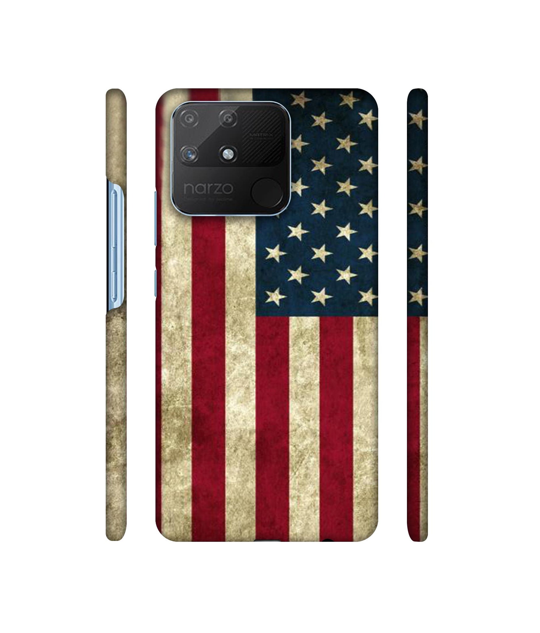 Vingate USA Flag Designer Hard Back Cover for Realme Narzo 50A