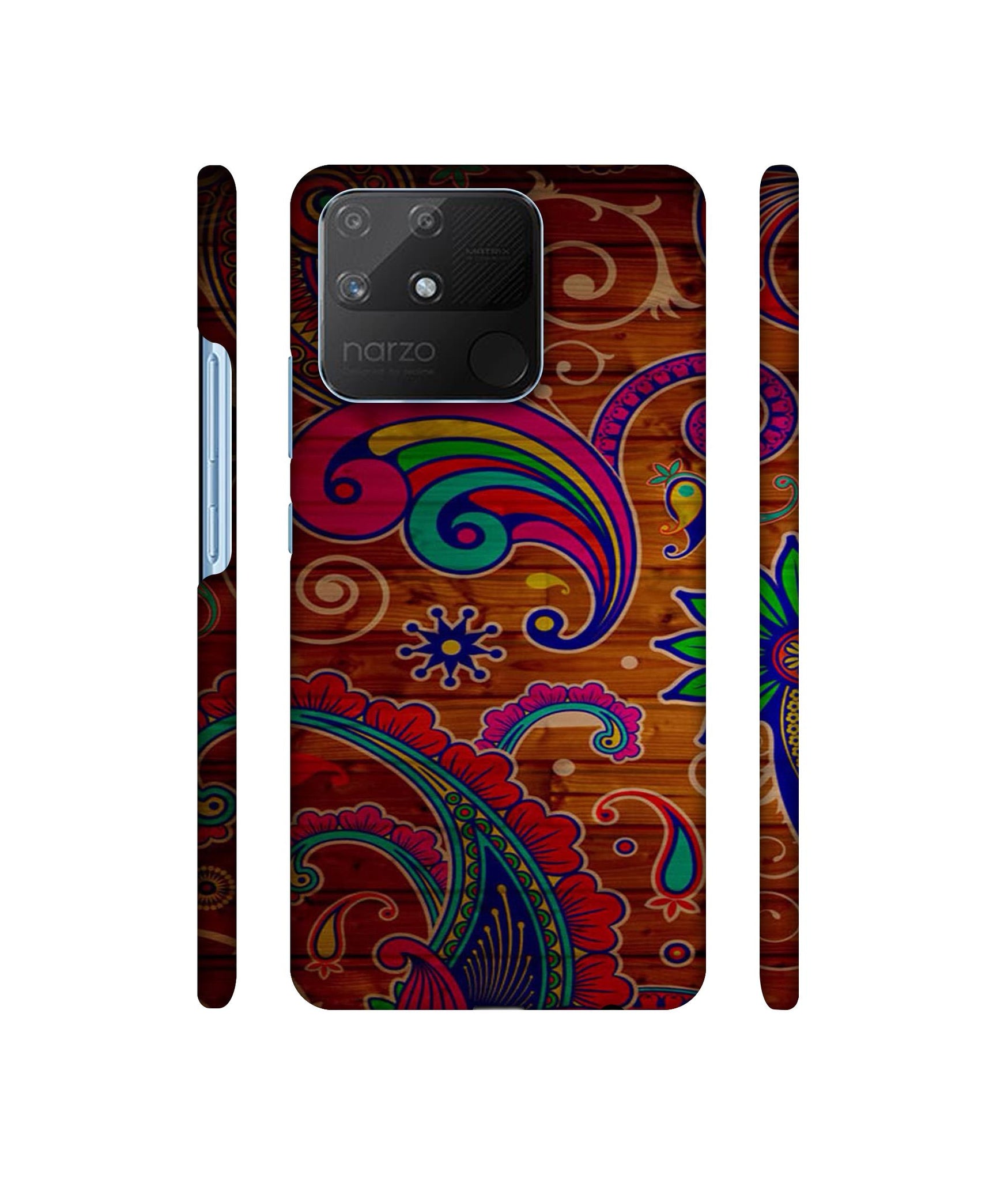 Wooden Pattern Print Designer Hard Back Cover for Realme Narzo 50A