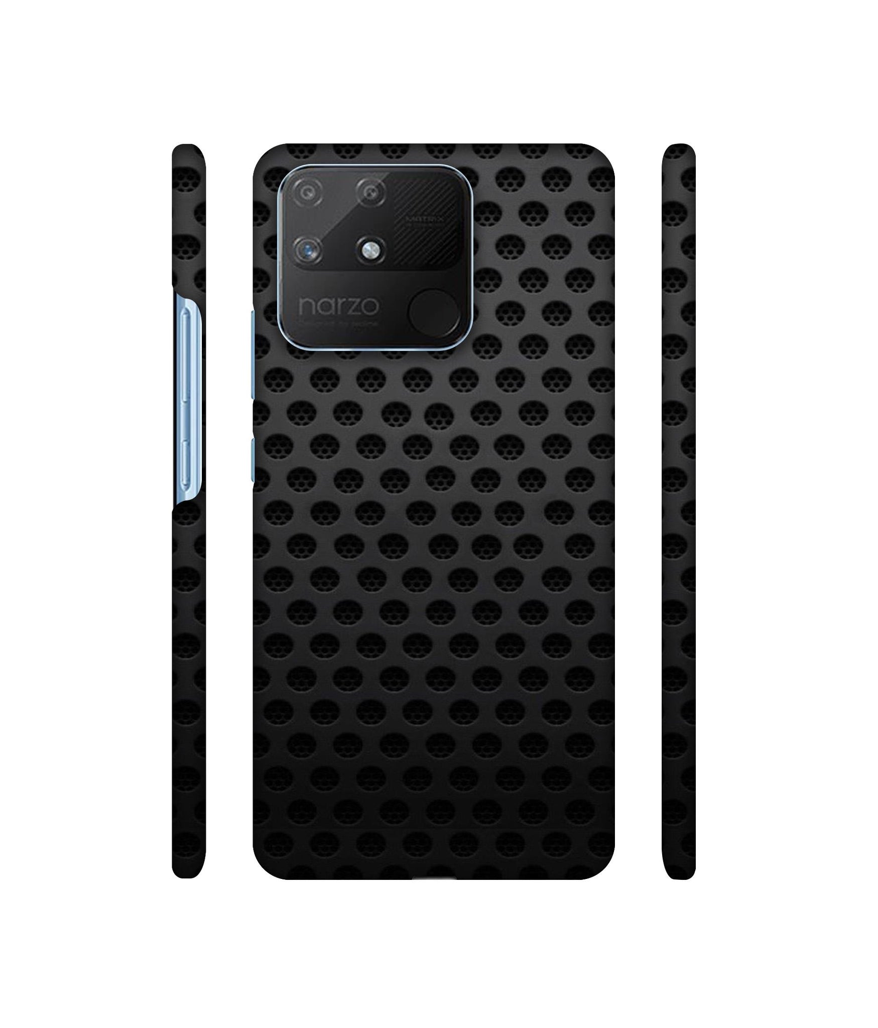 Black Circle Designer Hard Back Cover for Realme Narzo 50A