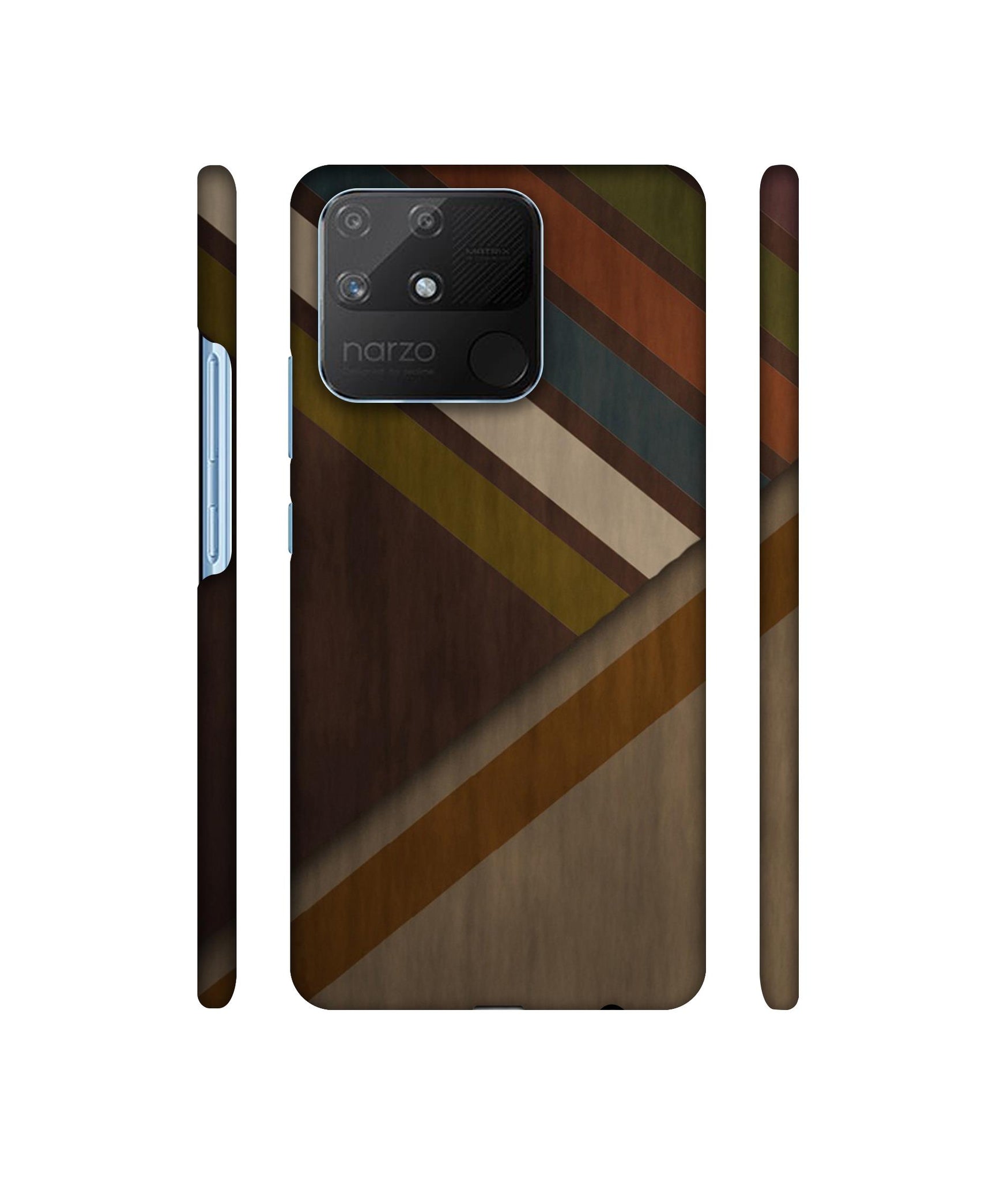 Colorful Wooden Pattern Designer Hard Back Cover for Realme Narzo 50A