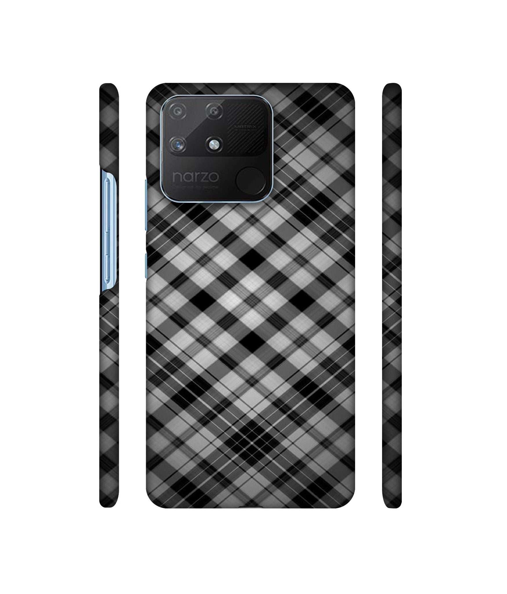 Black Stripes Pattern Designer Hard Back Cover for Realme Narzo 50A