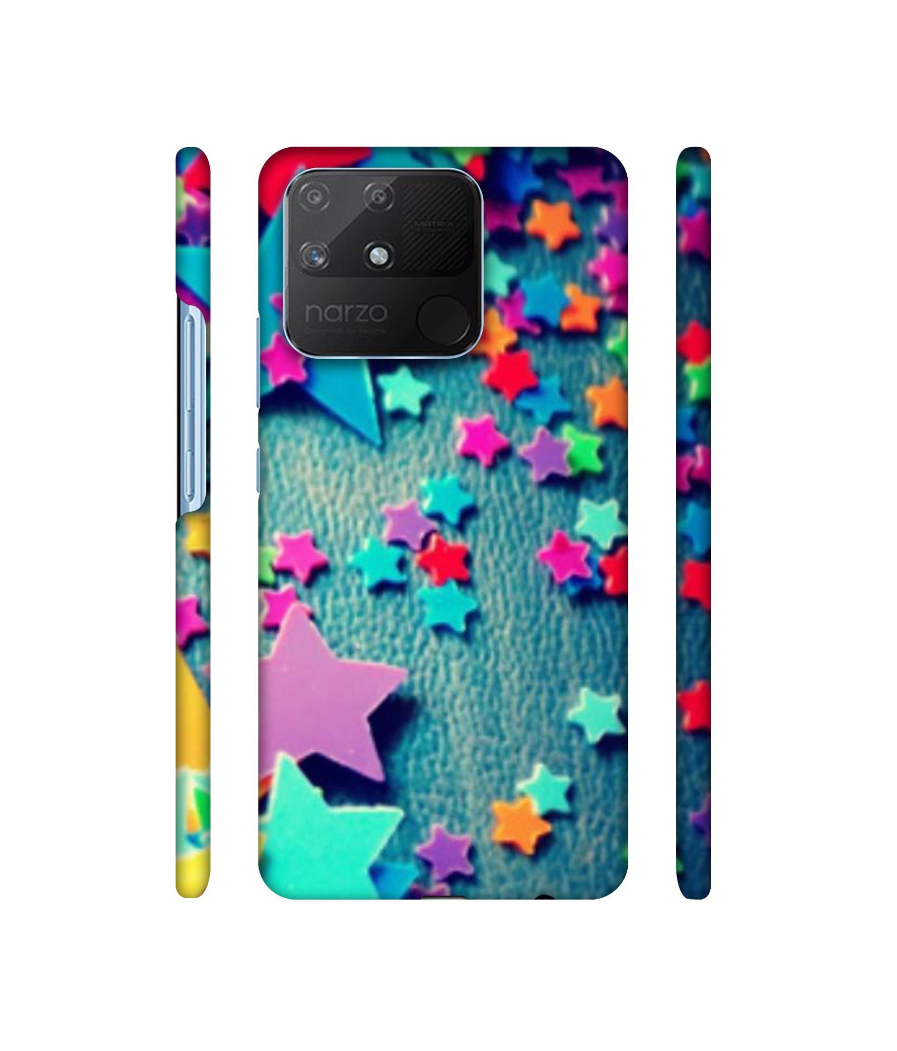 Colorful Stars Designer Hard Back Cover for Realme Narzo 50A