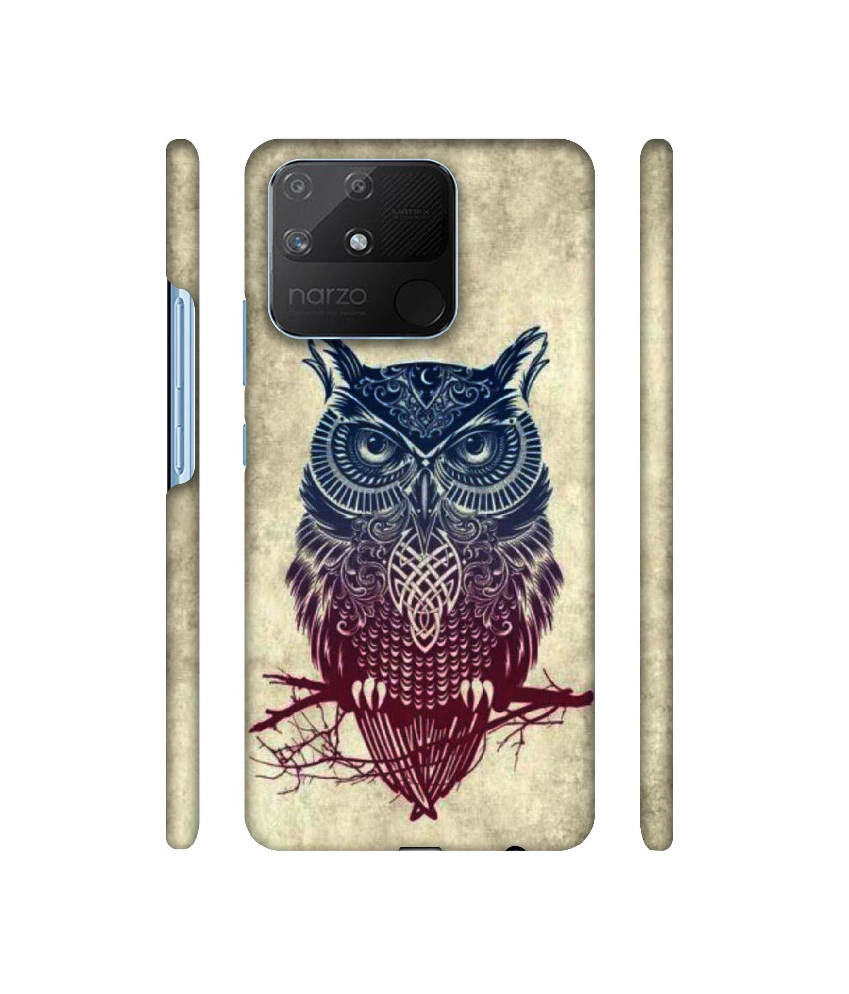 Owl Pattern Designer Hard Back Cover for Realme Narzo 50A