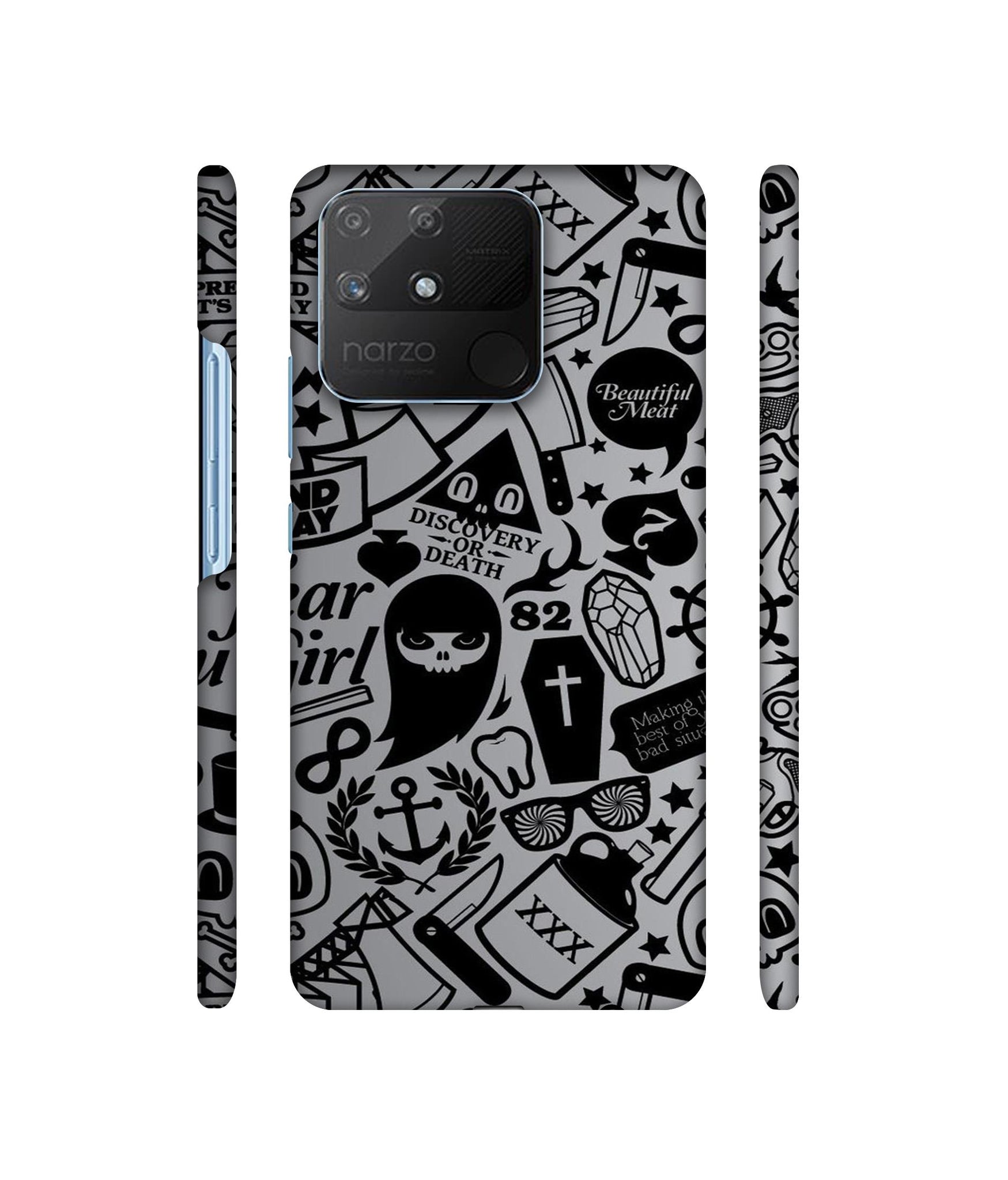 Discover Or Death Designer Hard Back Cover for Realme Narzo 50A