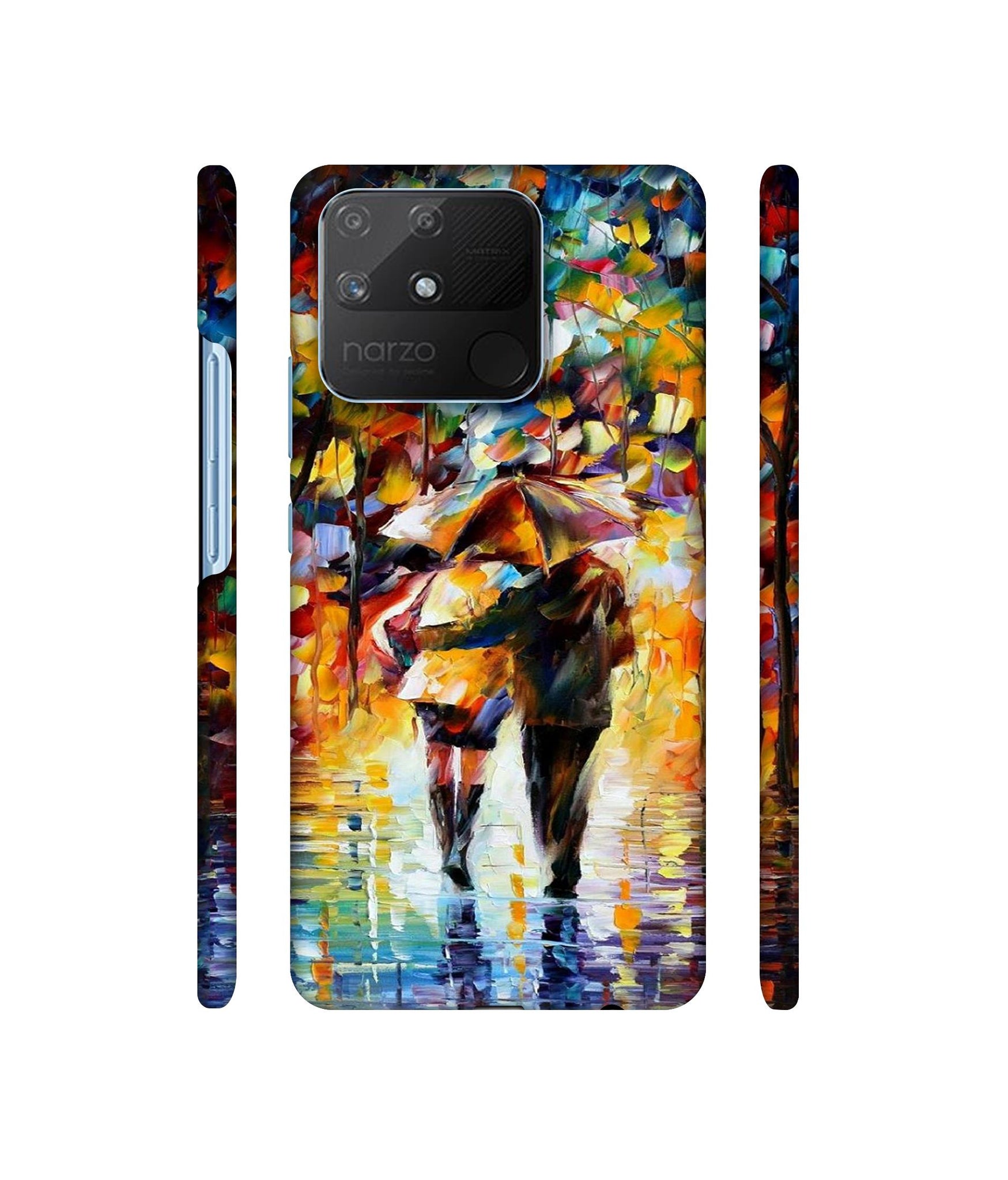 Paint Couple Pattern Designer Hard Back Cover for Realme Narzo 50A