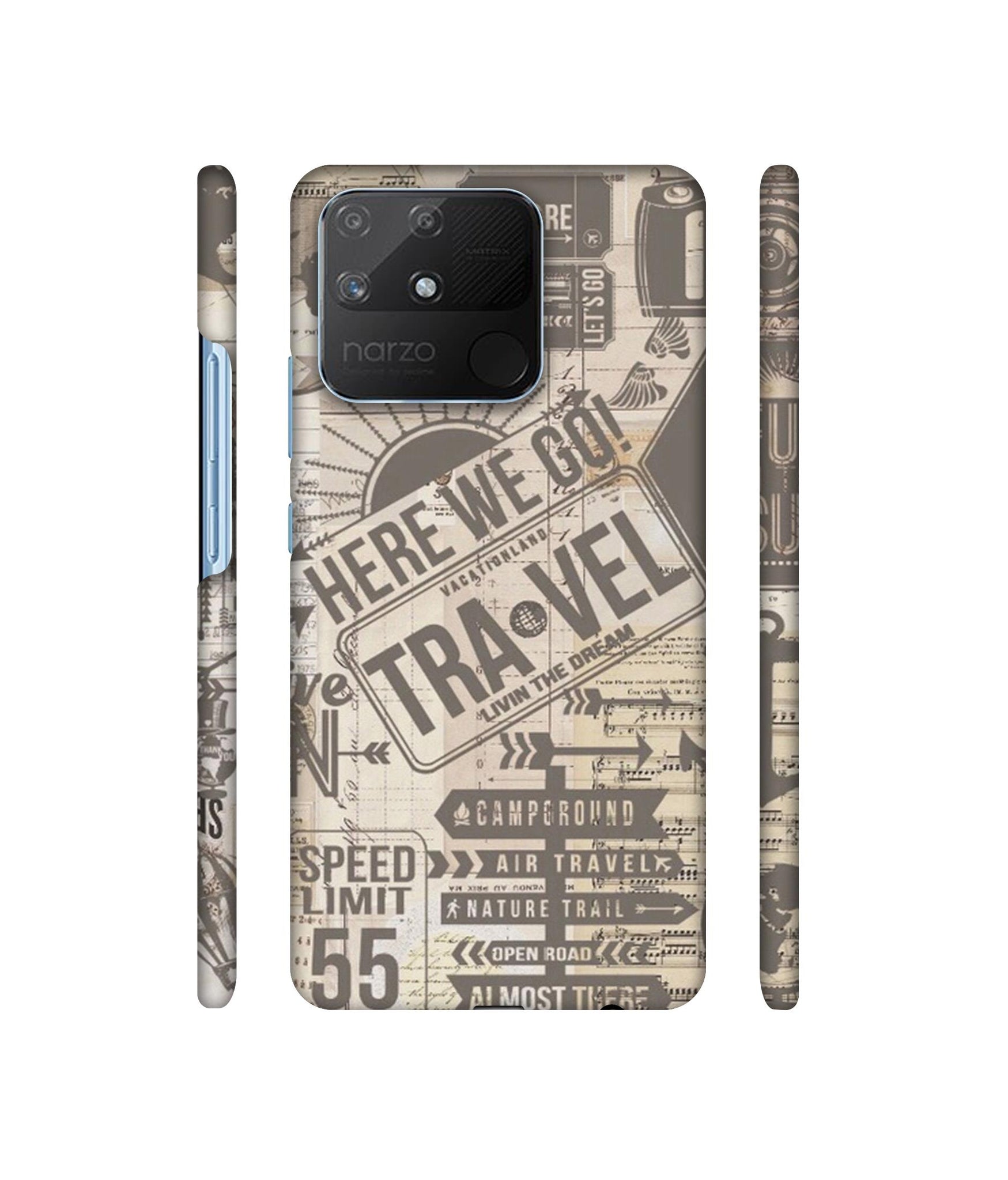 Travel Designer Hard Back Cover for Realme Narzo 50A